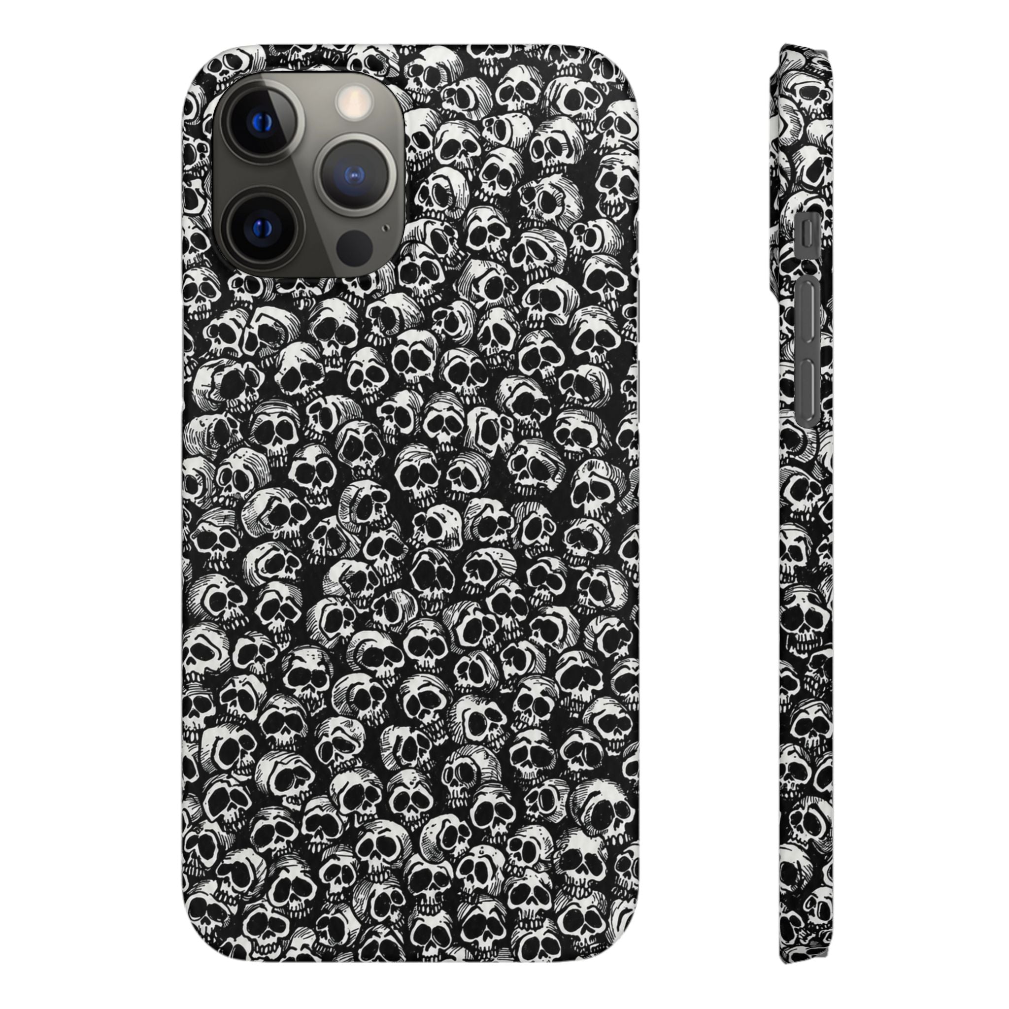 Black and White Skull Pattern Phone Case