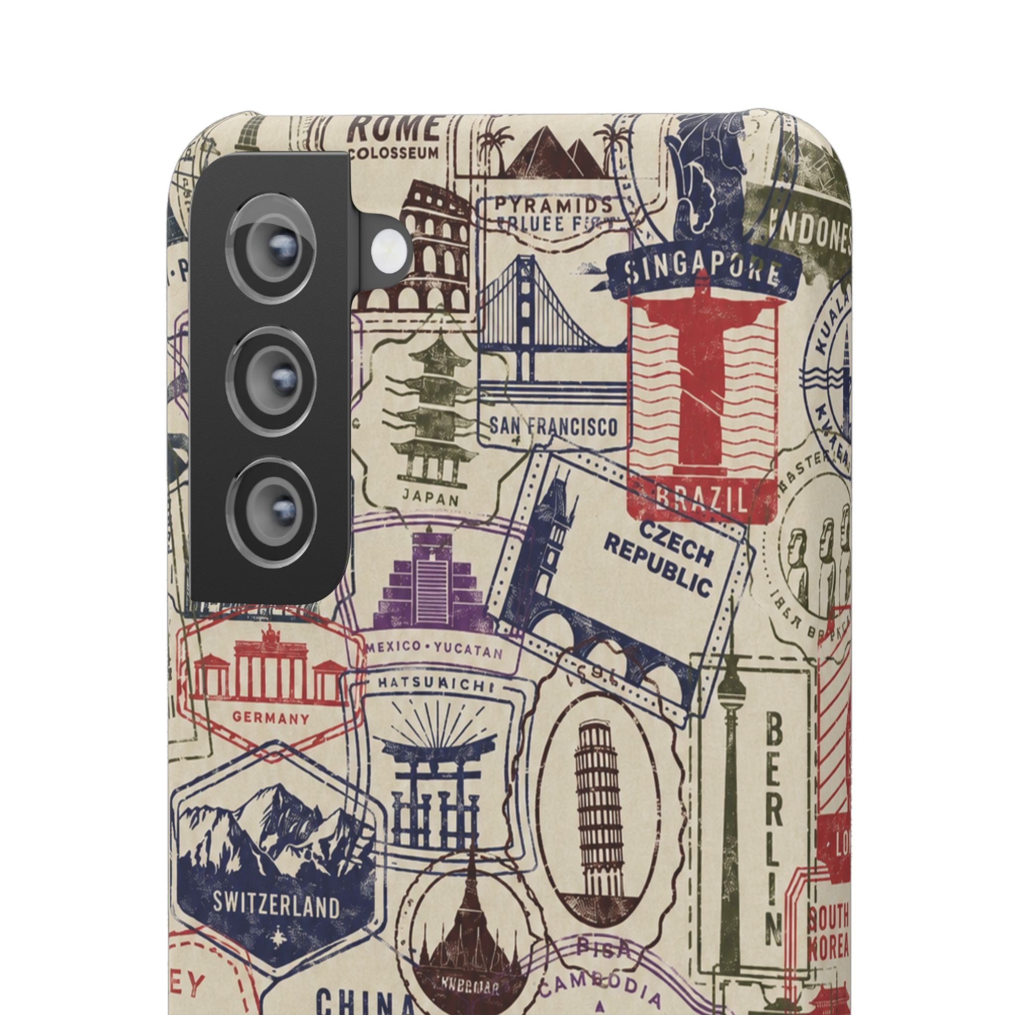 Vintage Travel Stamps Phone Case
