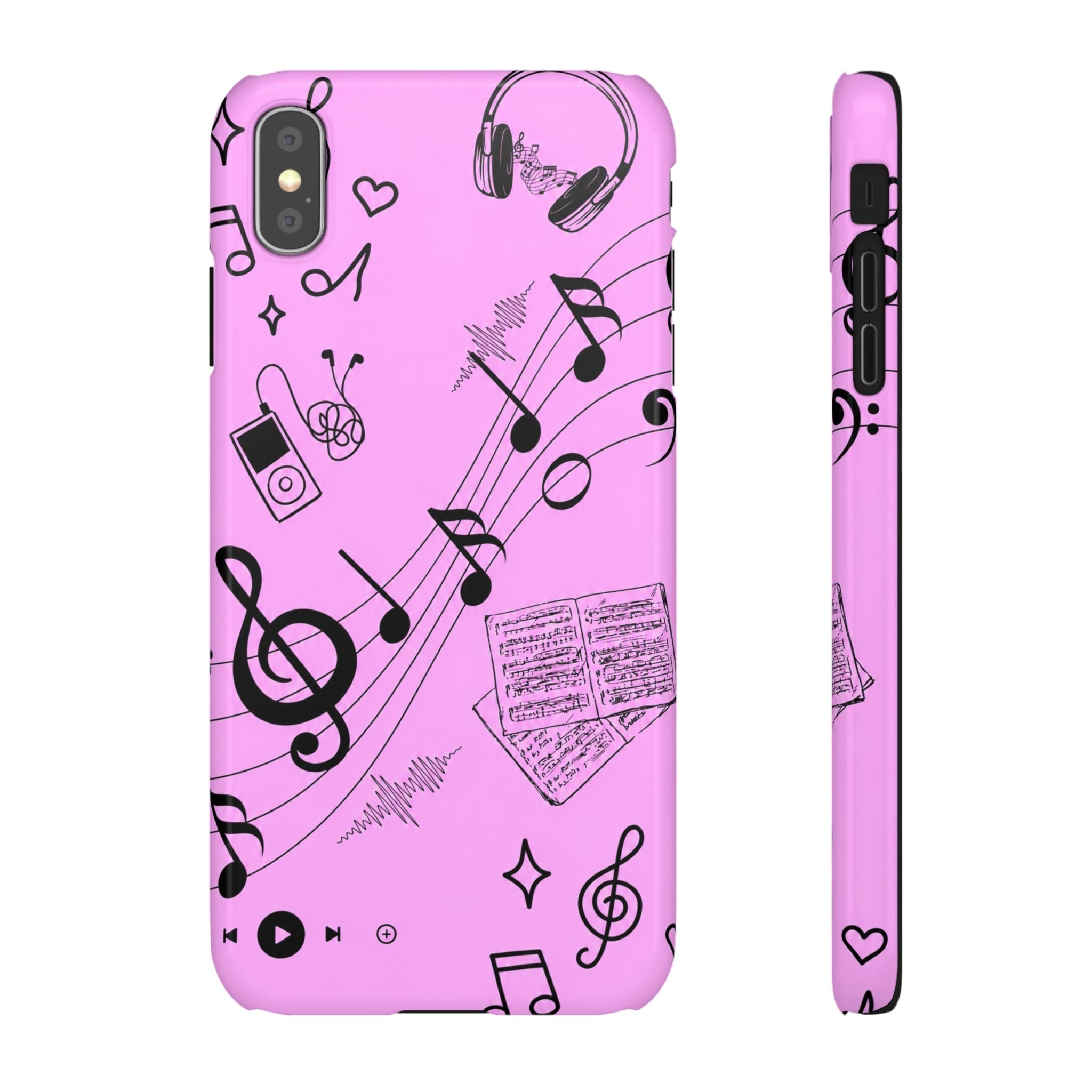 Pink Music Notes Phone Case