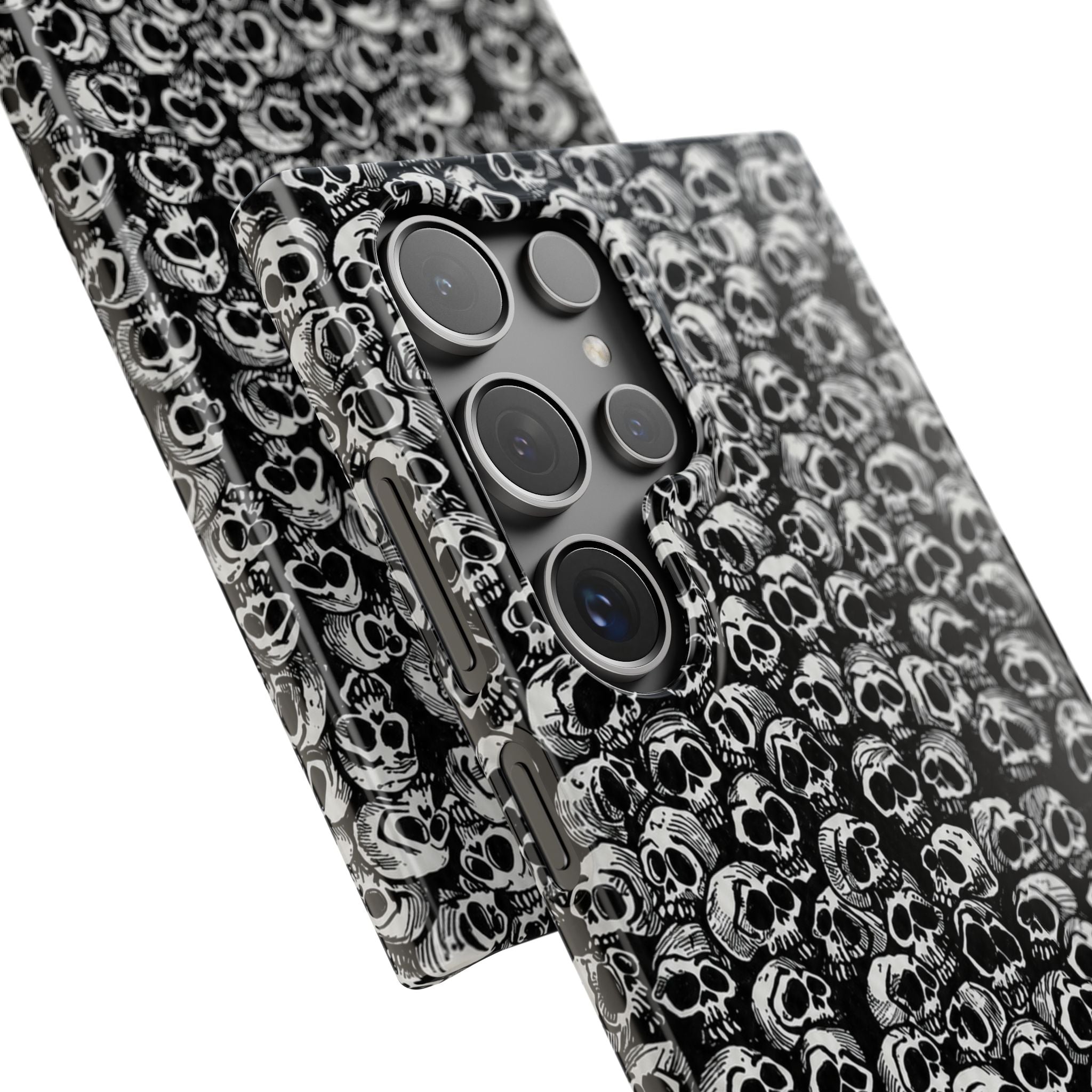 Black and White Skull Pattern Phone Case