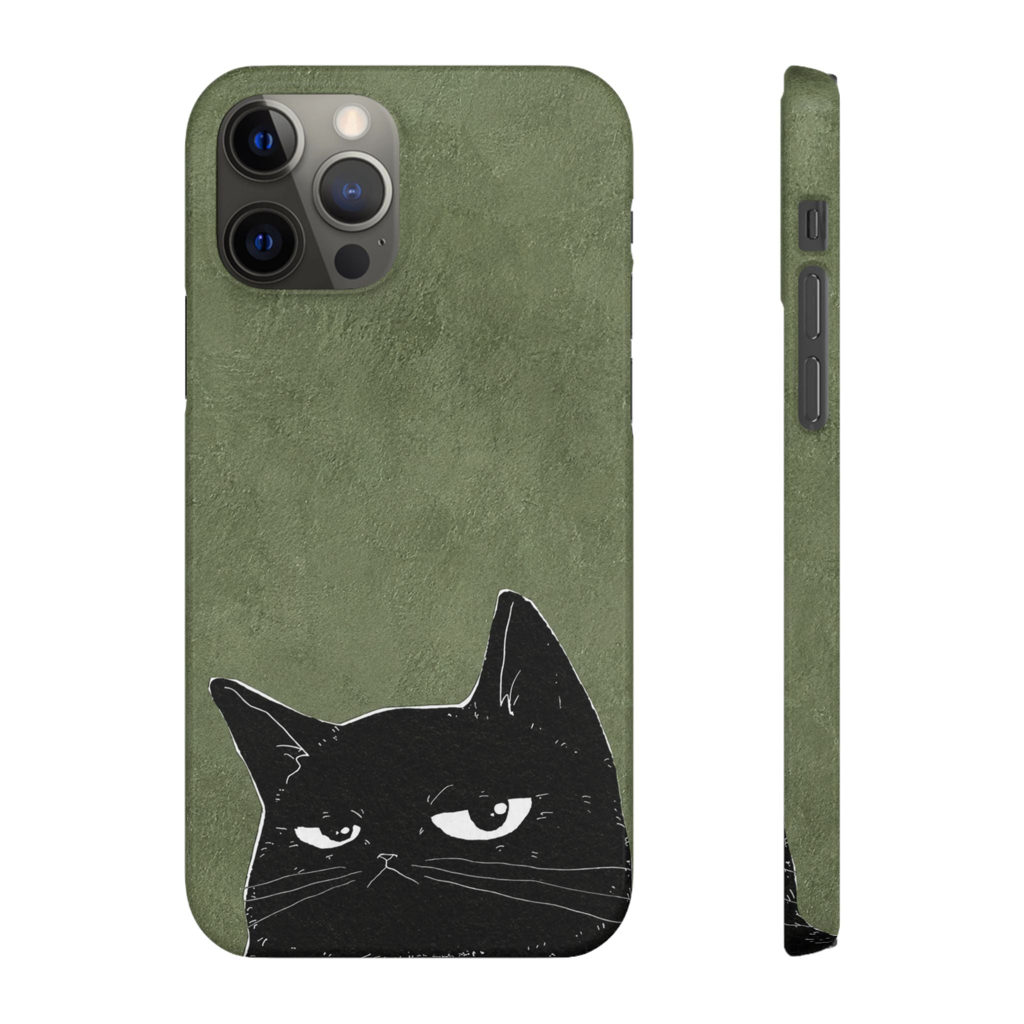 Grumpy Black Cat Phone Case