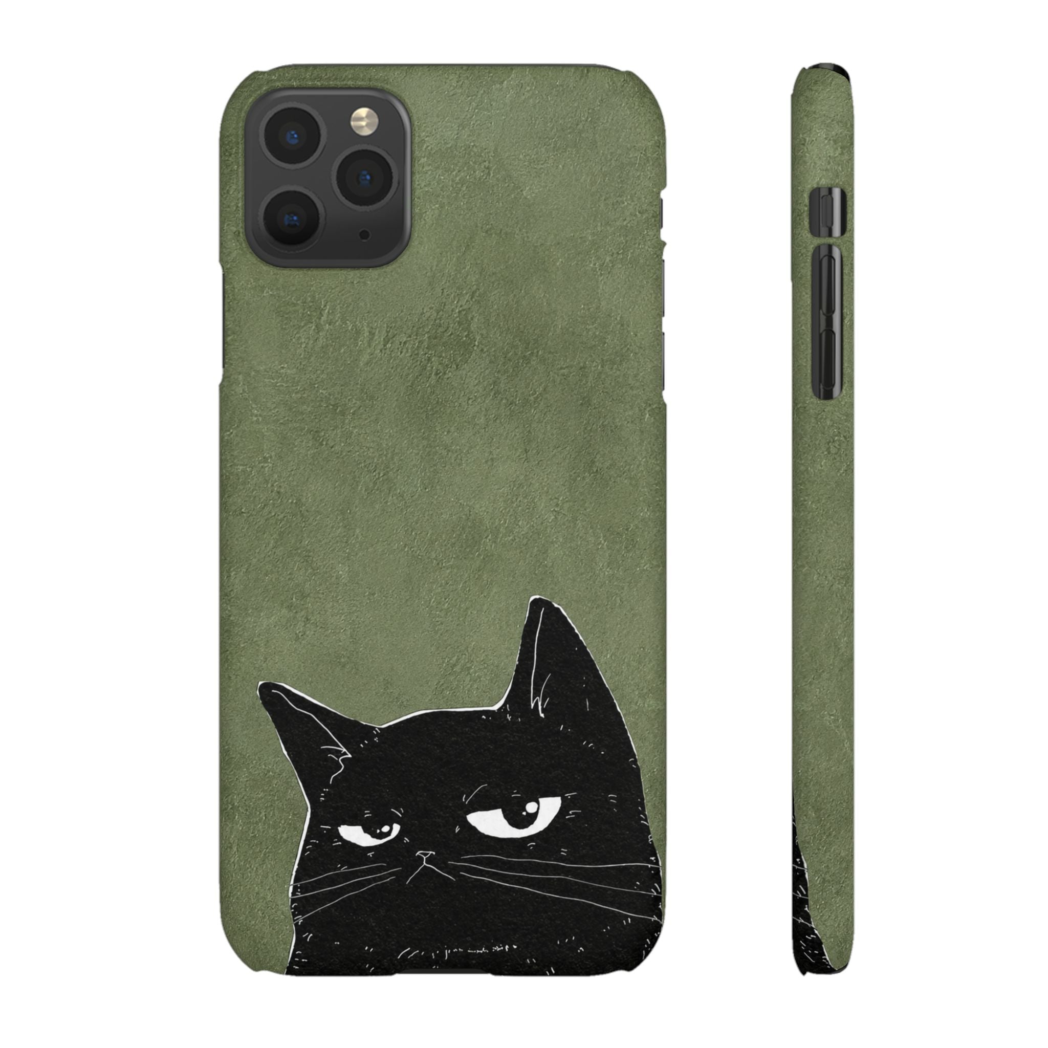 Grumpy Black Cat Phone Case