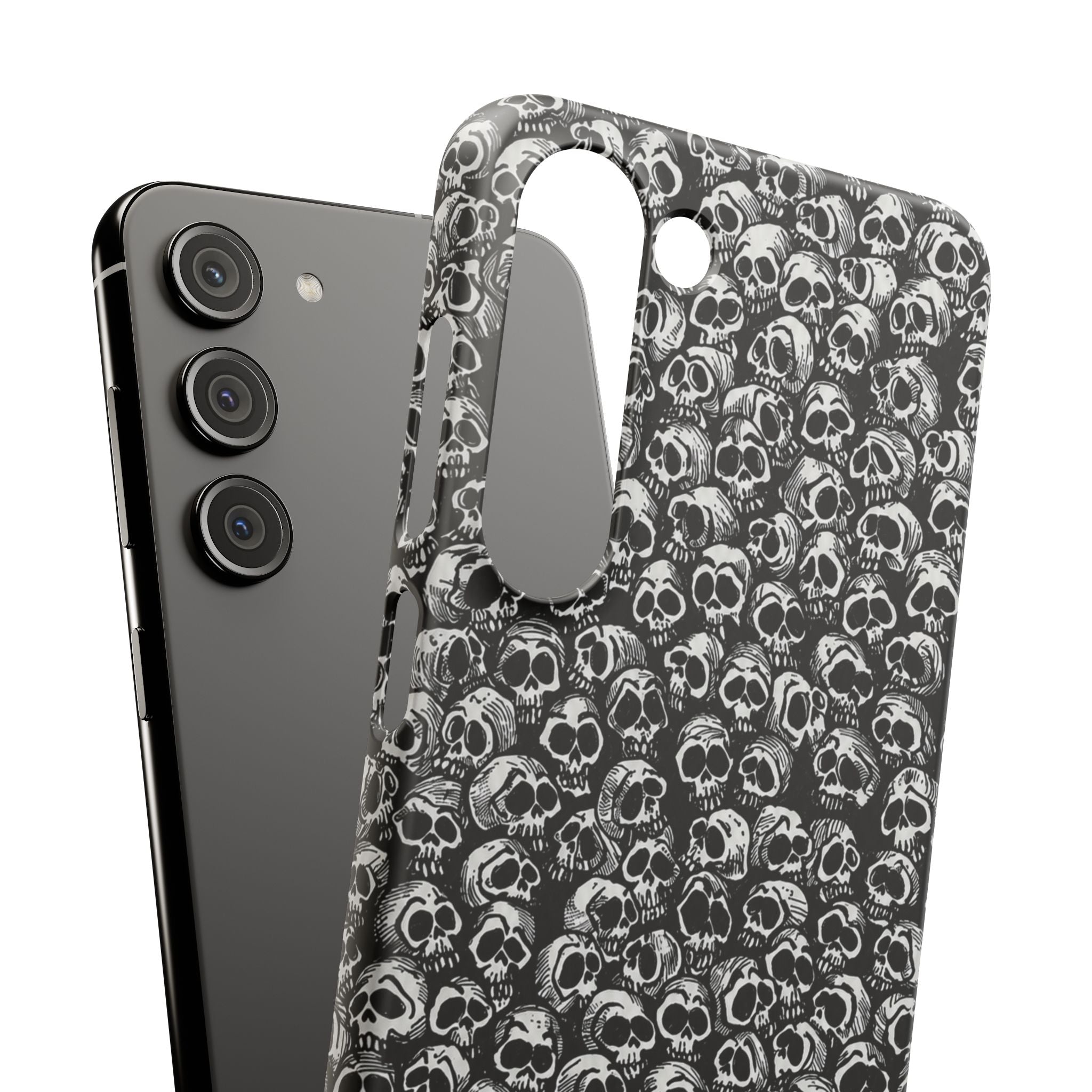 Black and White Skull Pattern Phone Case