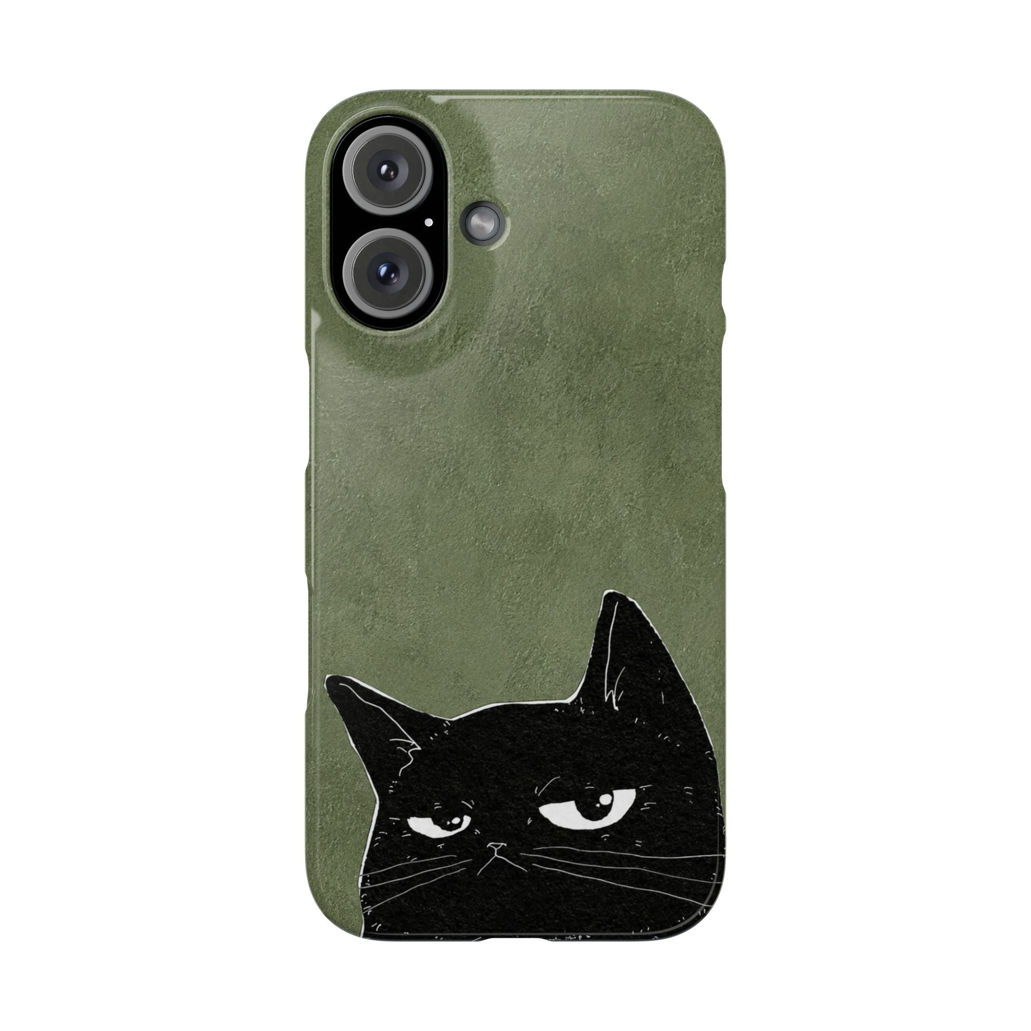 Grumpy Black Cat Phone Case
