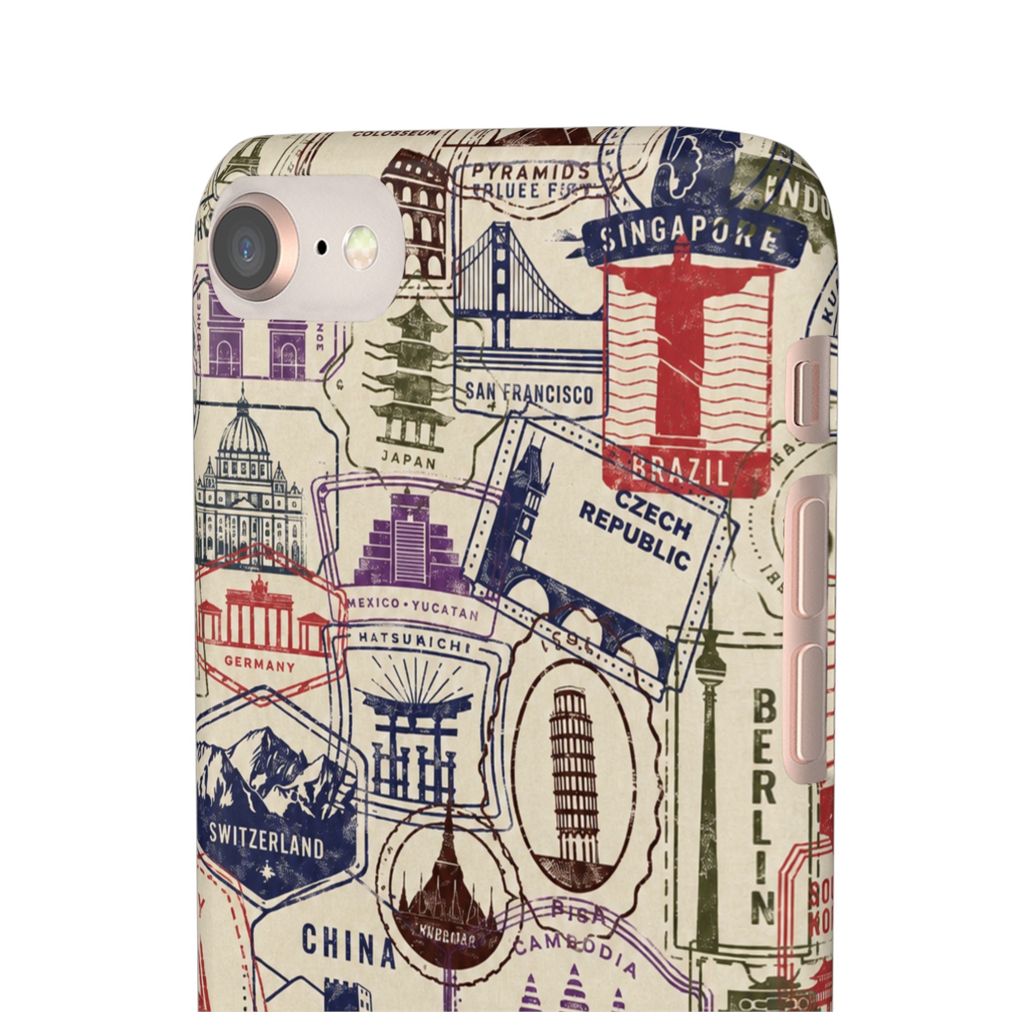 Vintage Travel Stamps Phone Case