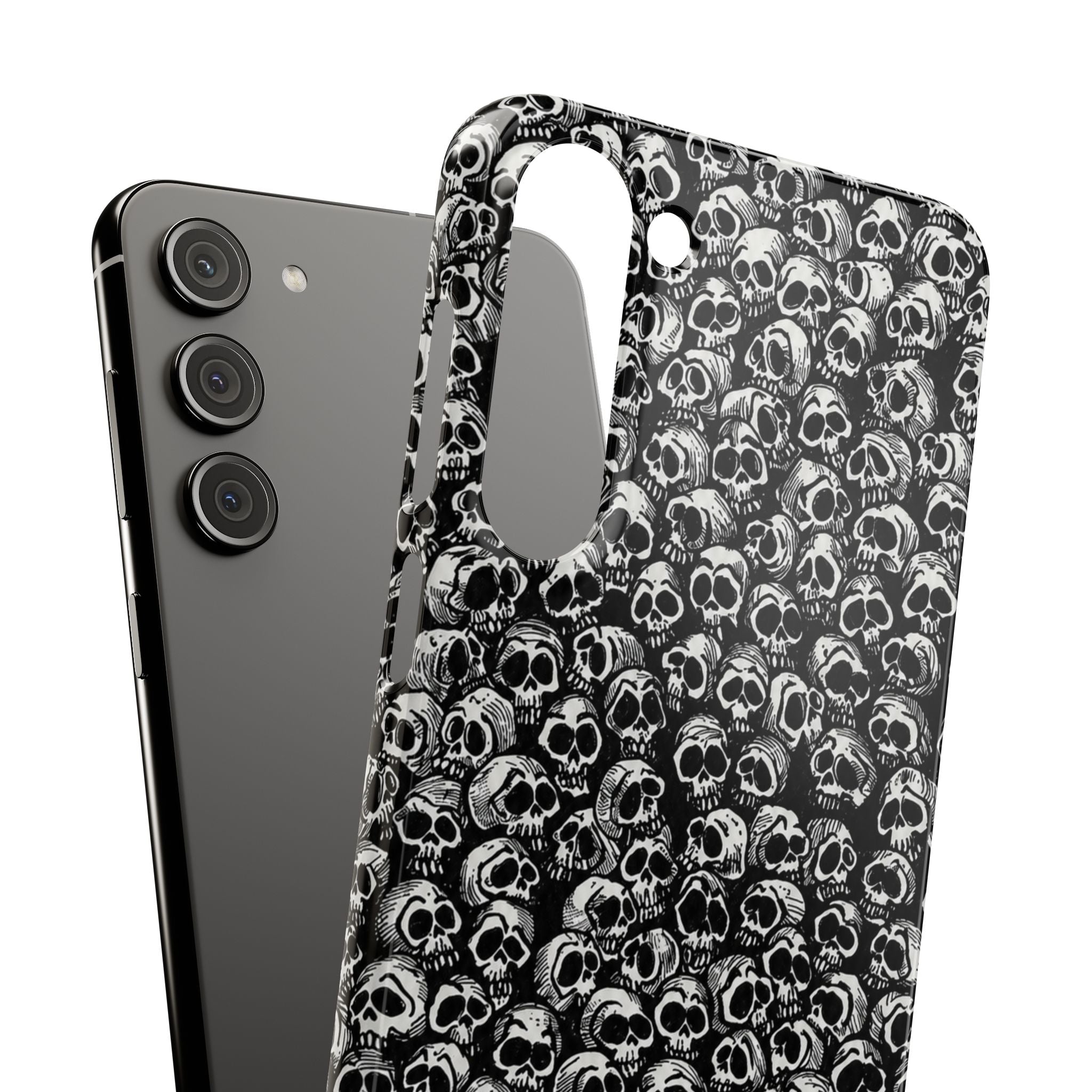 Black and White Skull Pattern Phone Case