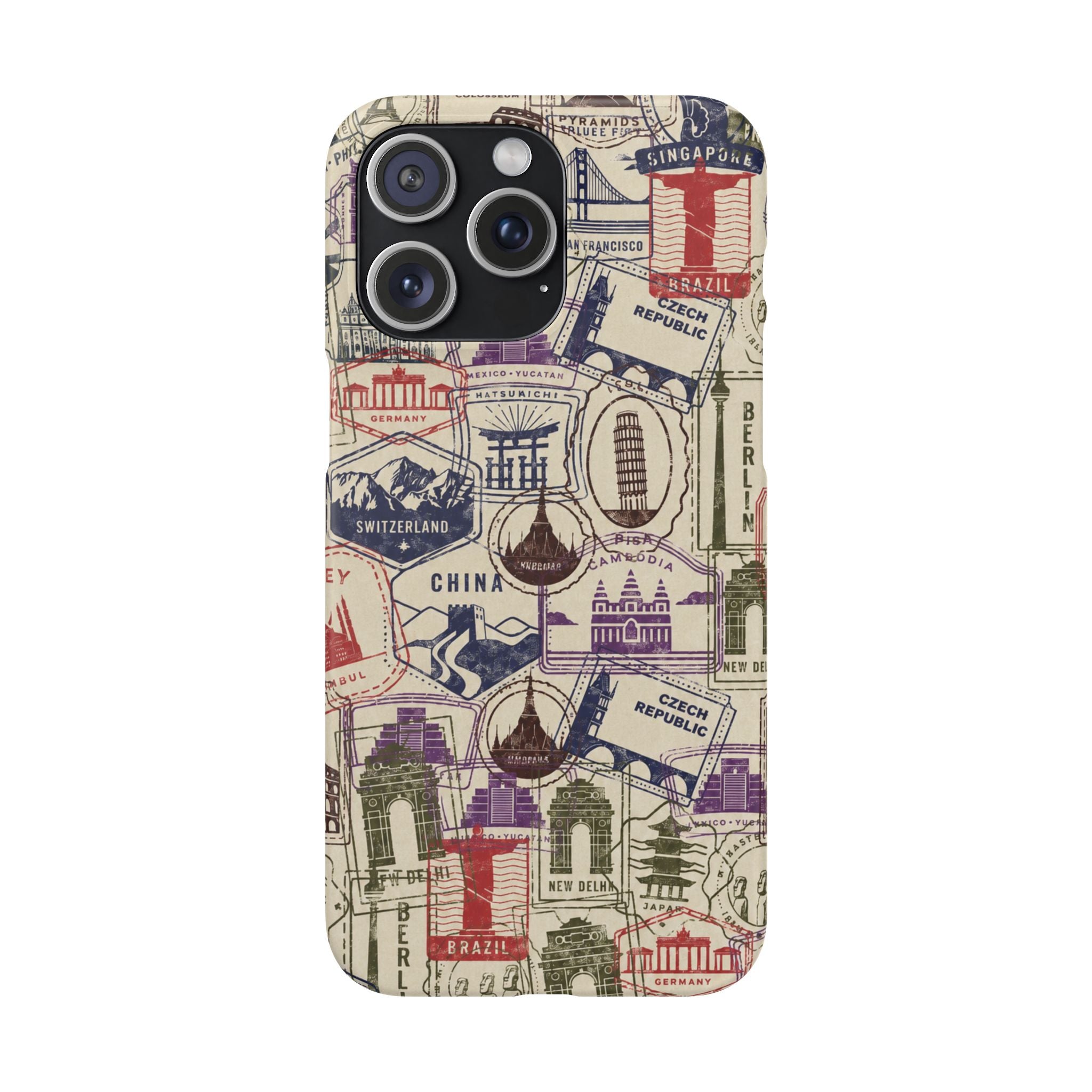 Vintage Travel Stamps Phone Case