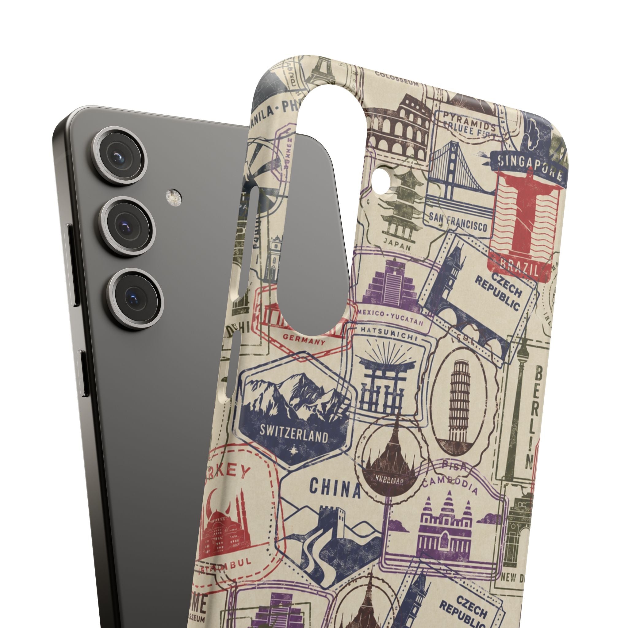 Vintage Travel Stamps Phone Case
