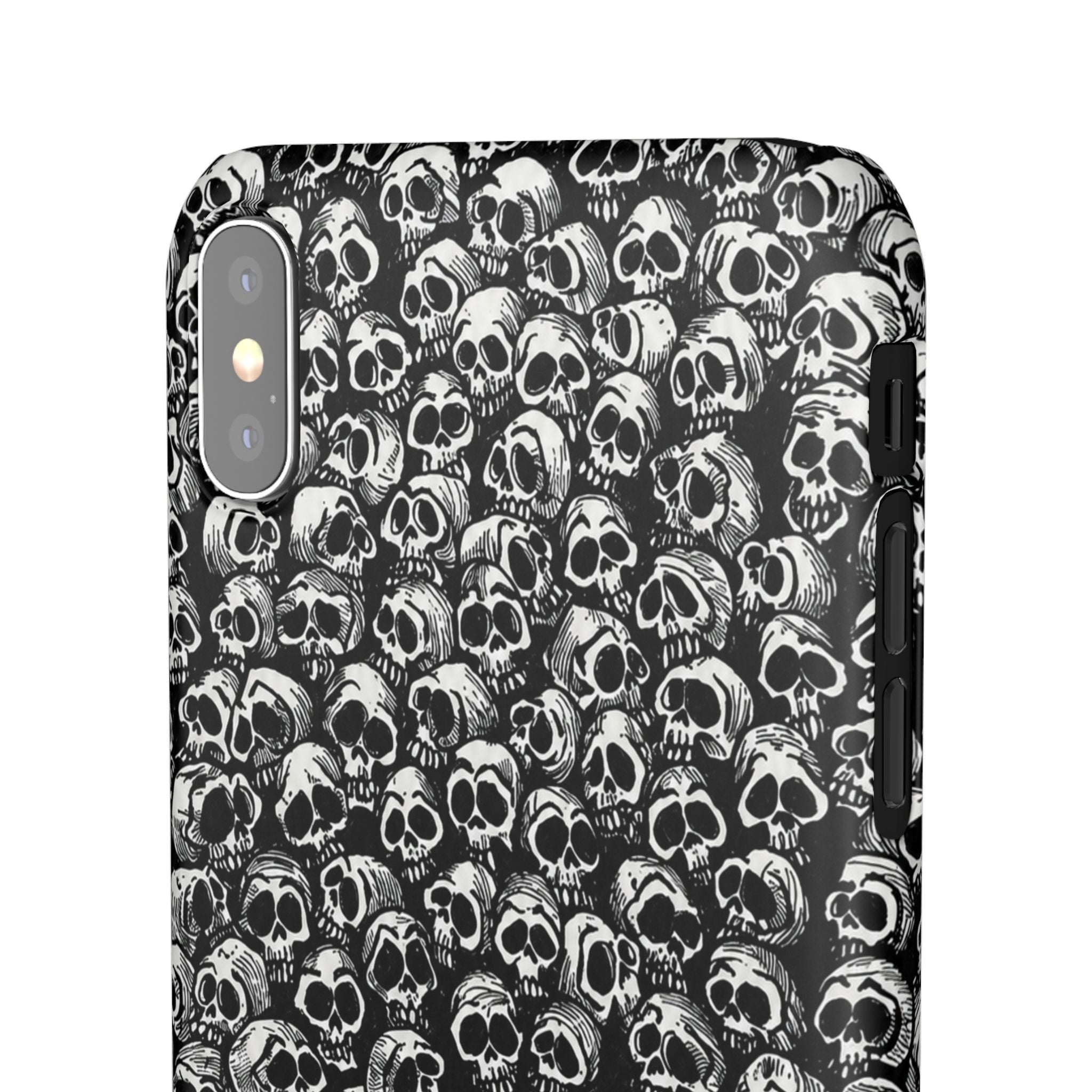 Black and White Skull Pattern Phone Case