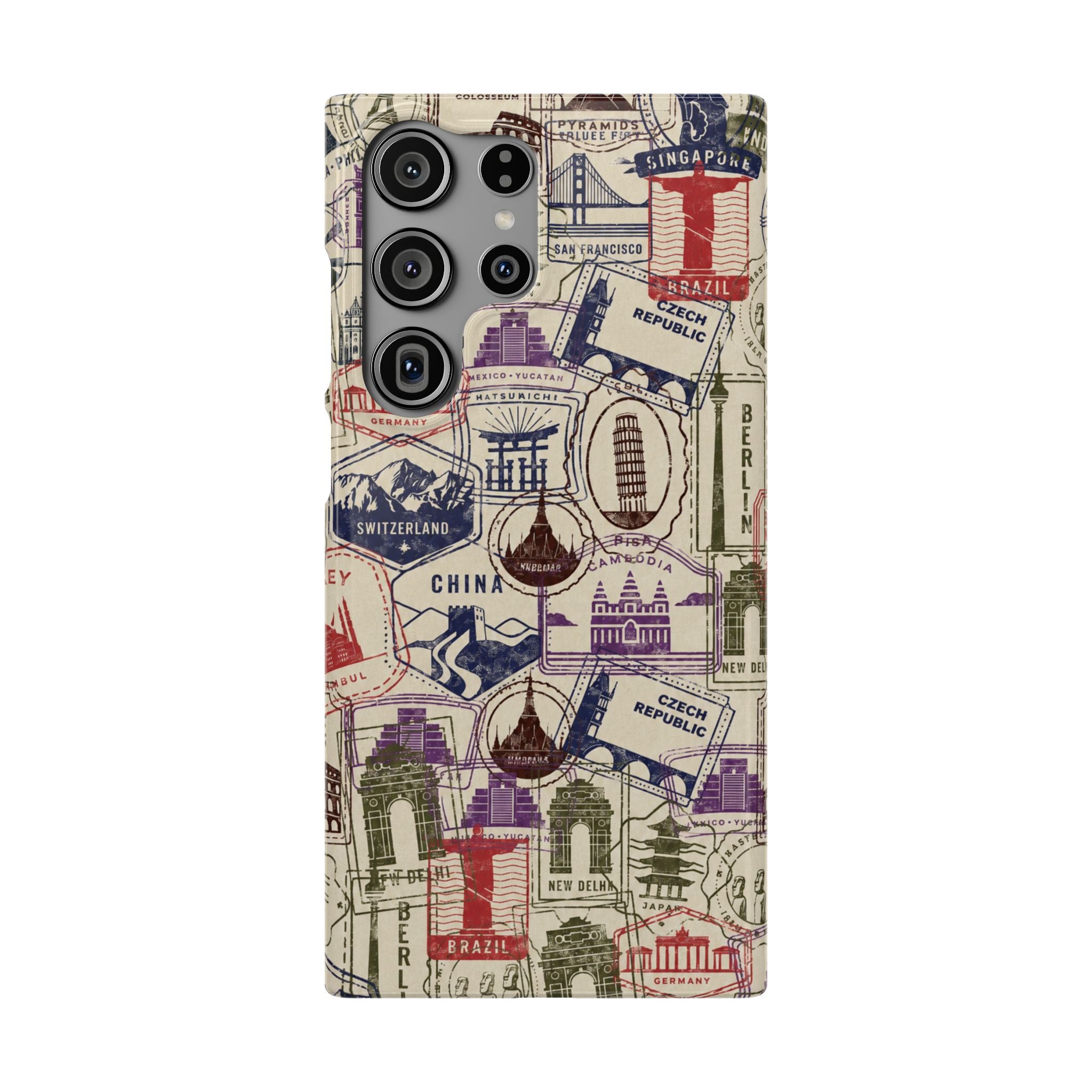 Vintage Travel Stamps Phone Case