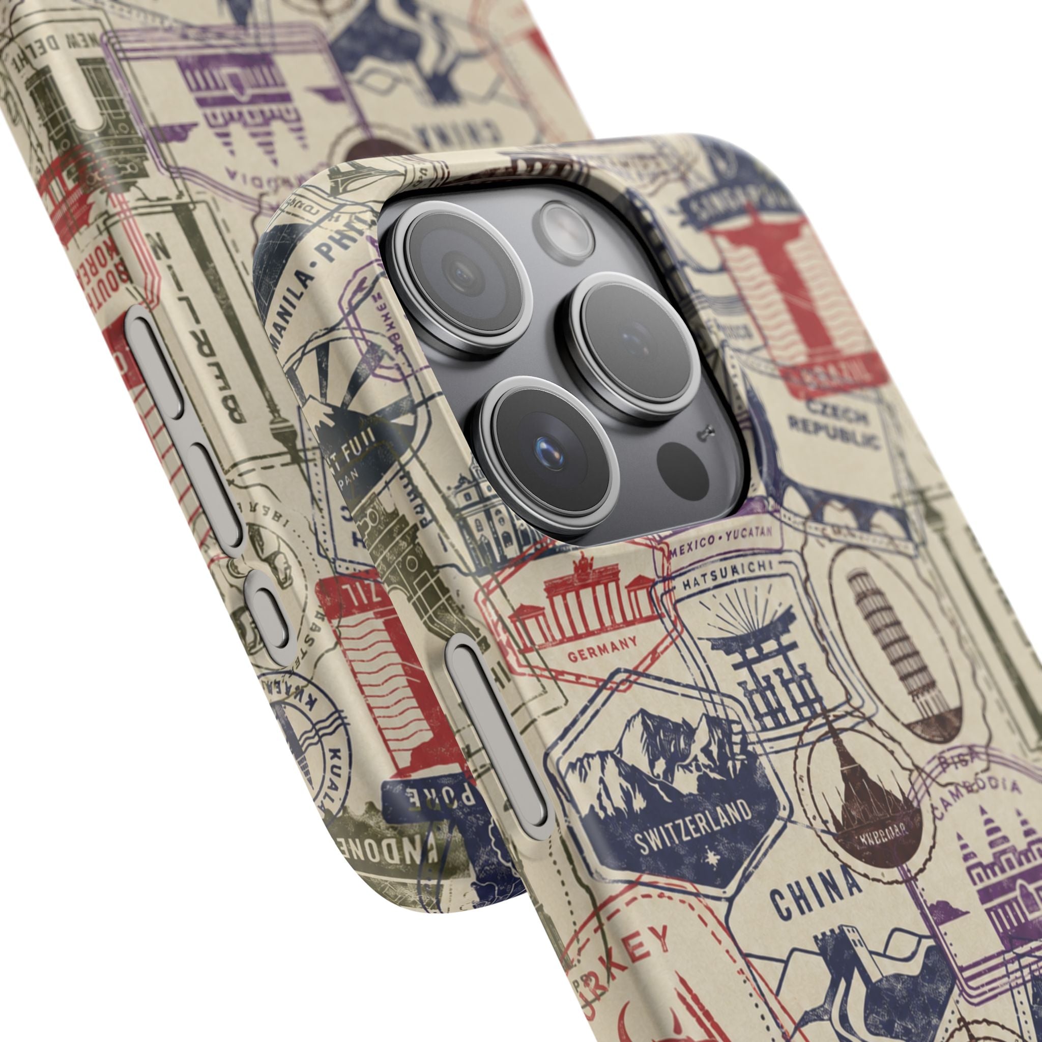 Vintage Travel Stamps Phone Case