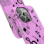 Pink Music Notes Phone Case