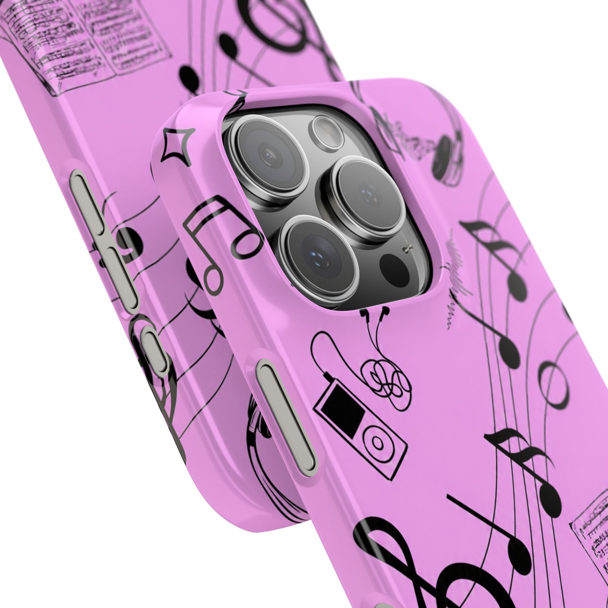 Pink Music Notes Phone Case