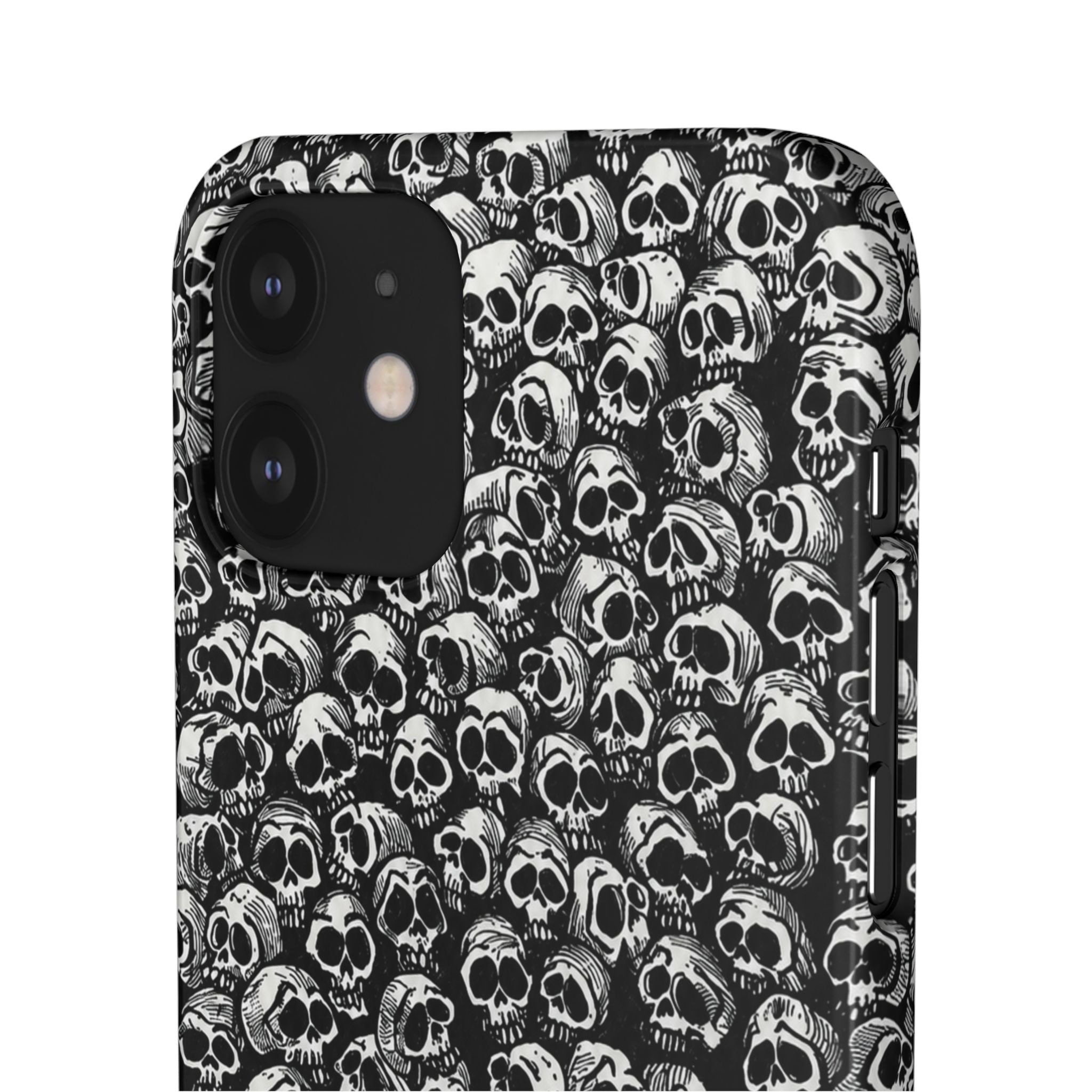 Black and White Skull Pattern Phone Case