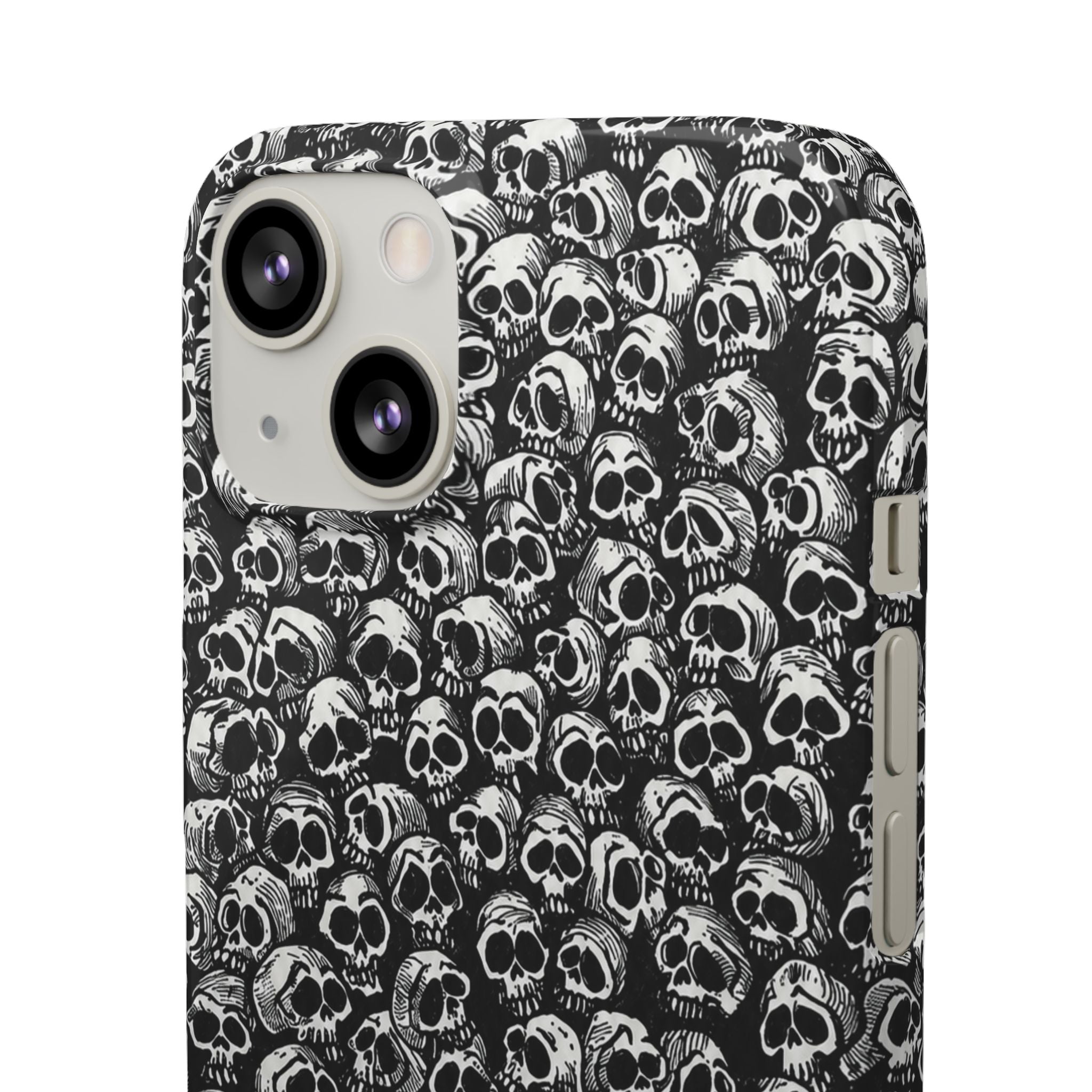 Black and White Skull Pattern Phone Case