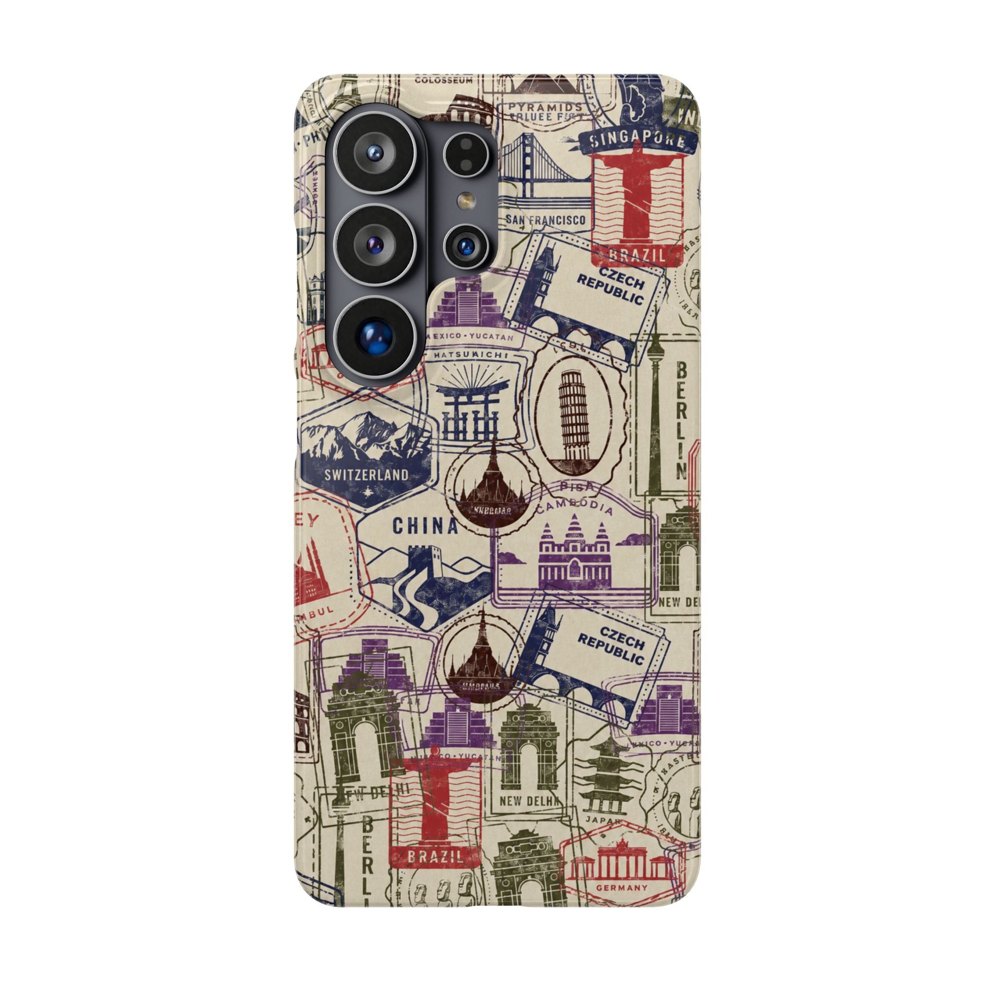 Vintage Travel Stamps Phone Case