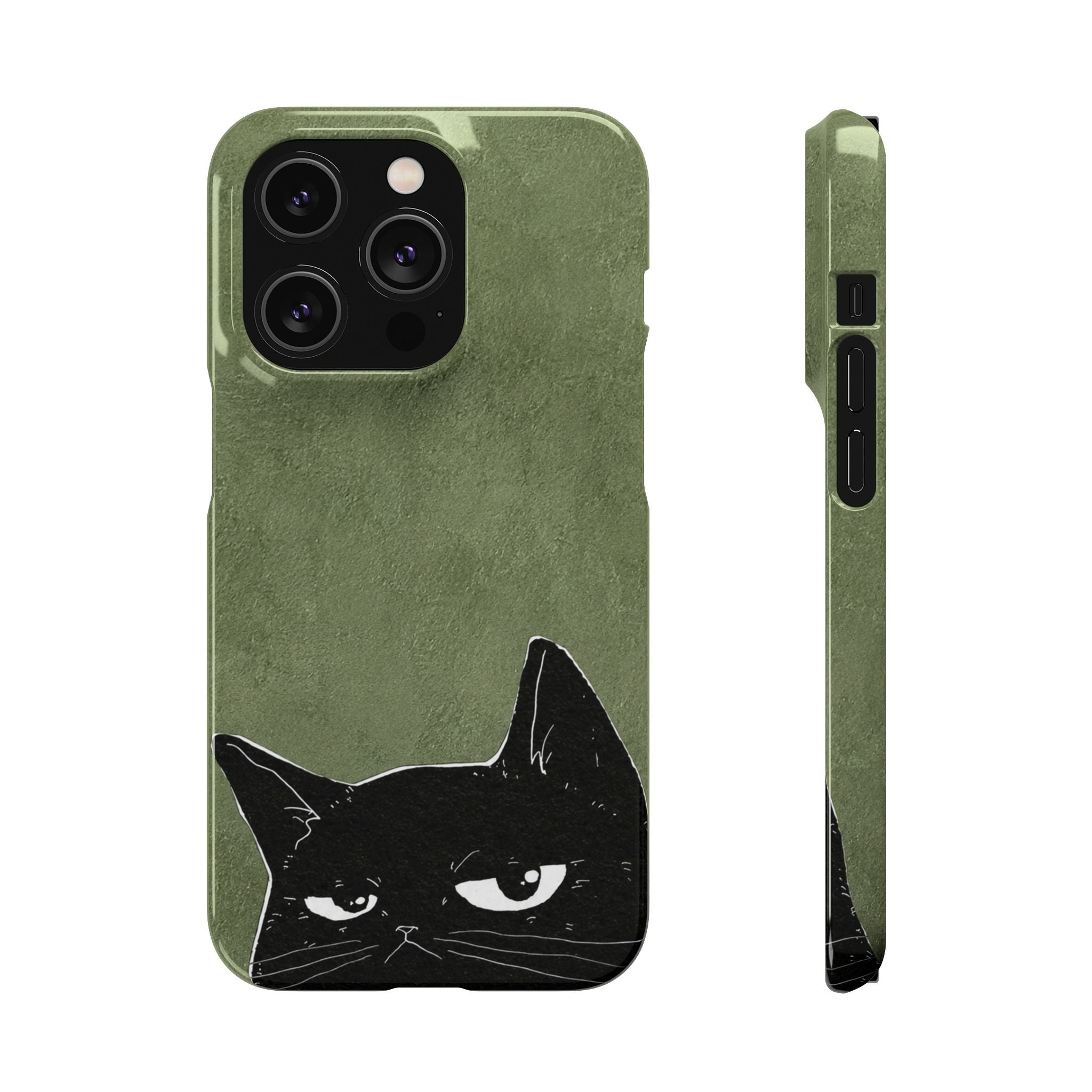 Grumpy Black Cat Phone Case