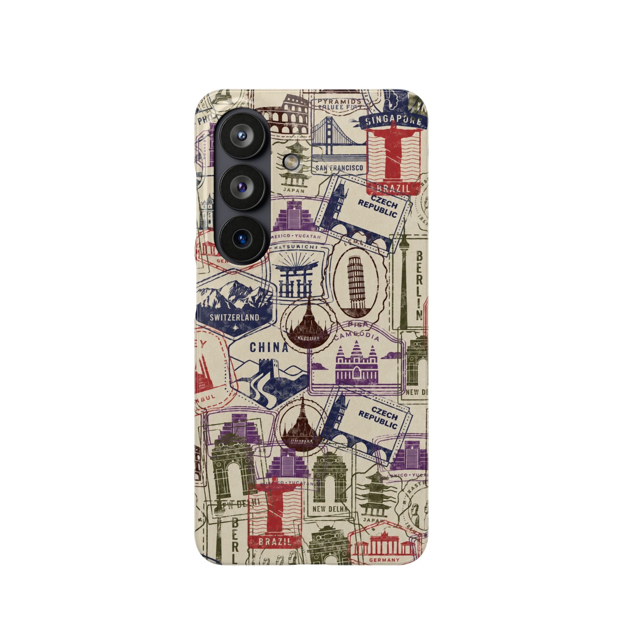 Vintage Travel Stamps Phone Case