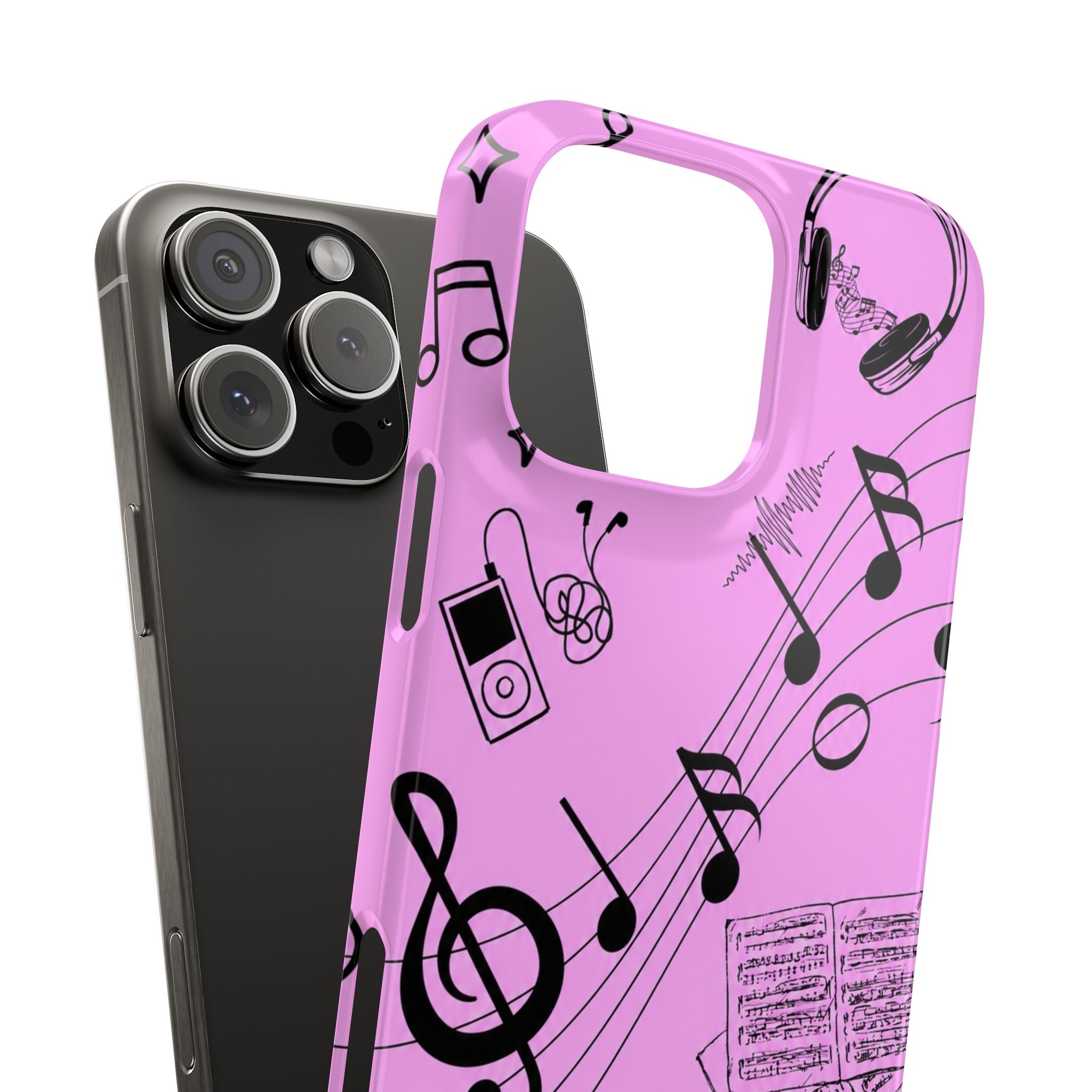 Pink Music Notes Phone Case