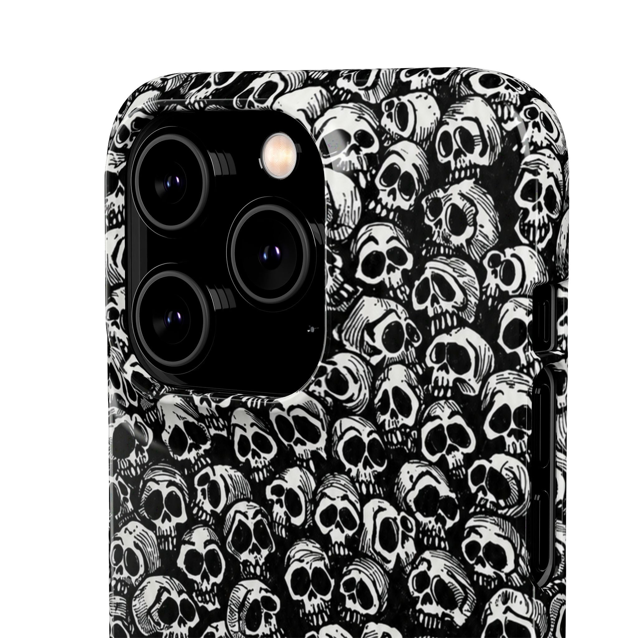 Black and White Skull Pattern Phone Case