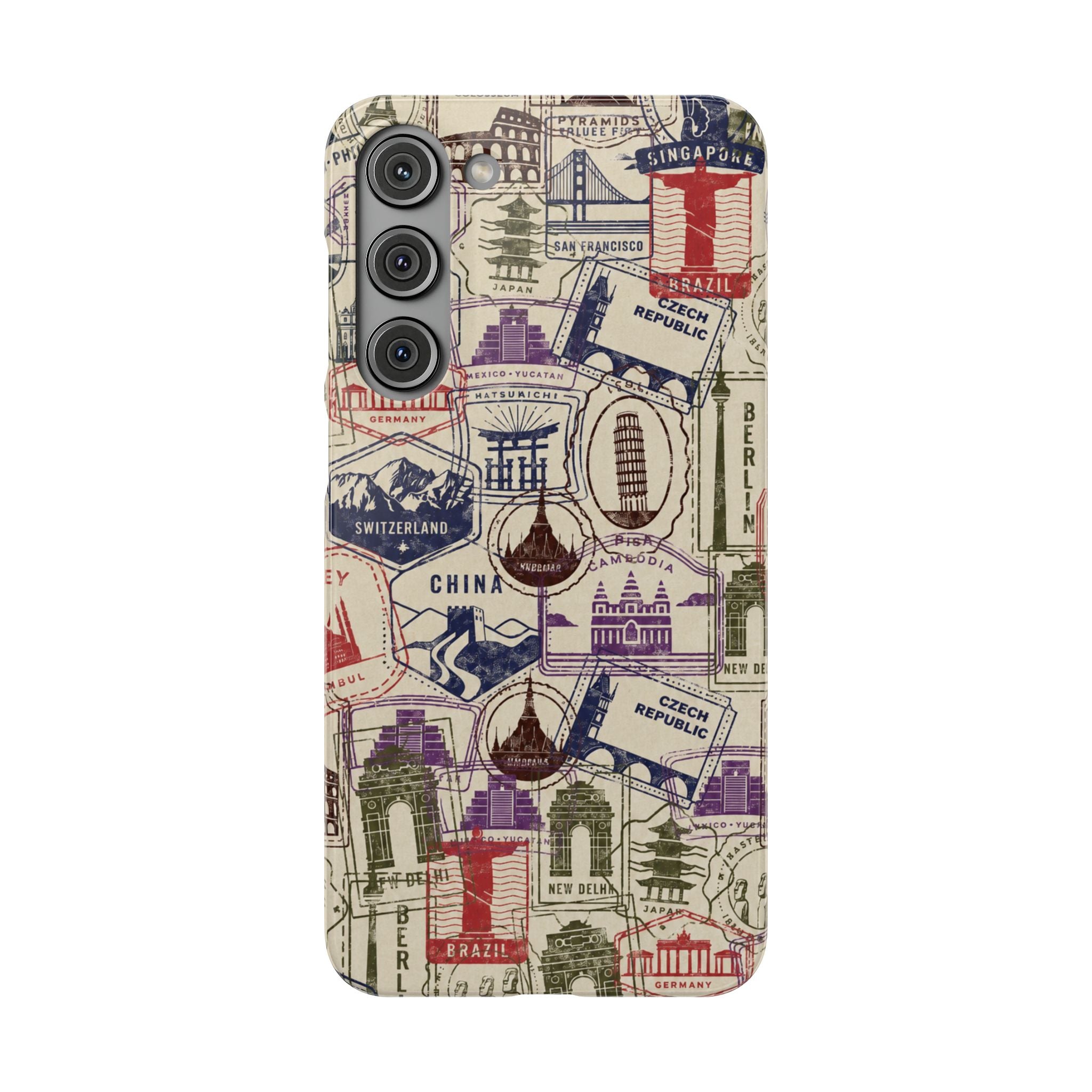 Vintage Travel Stamps Phone Case