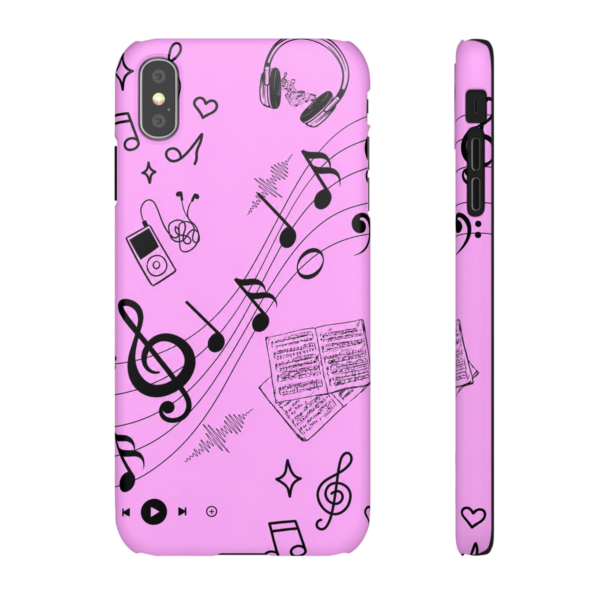 Pink Music Notes Phone Case