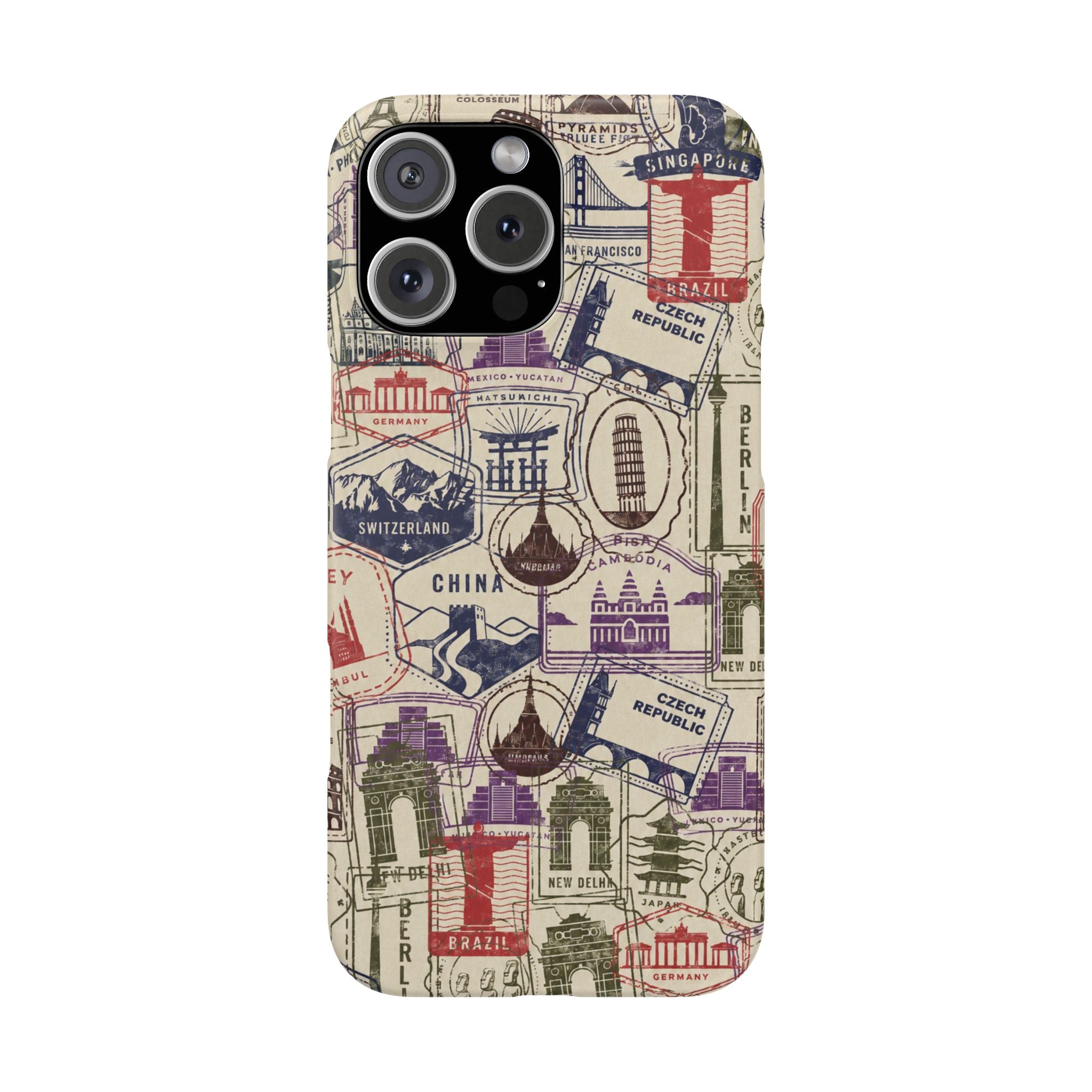 Vintage Travel Stamps Phone Case