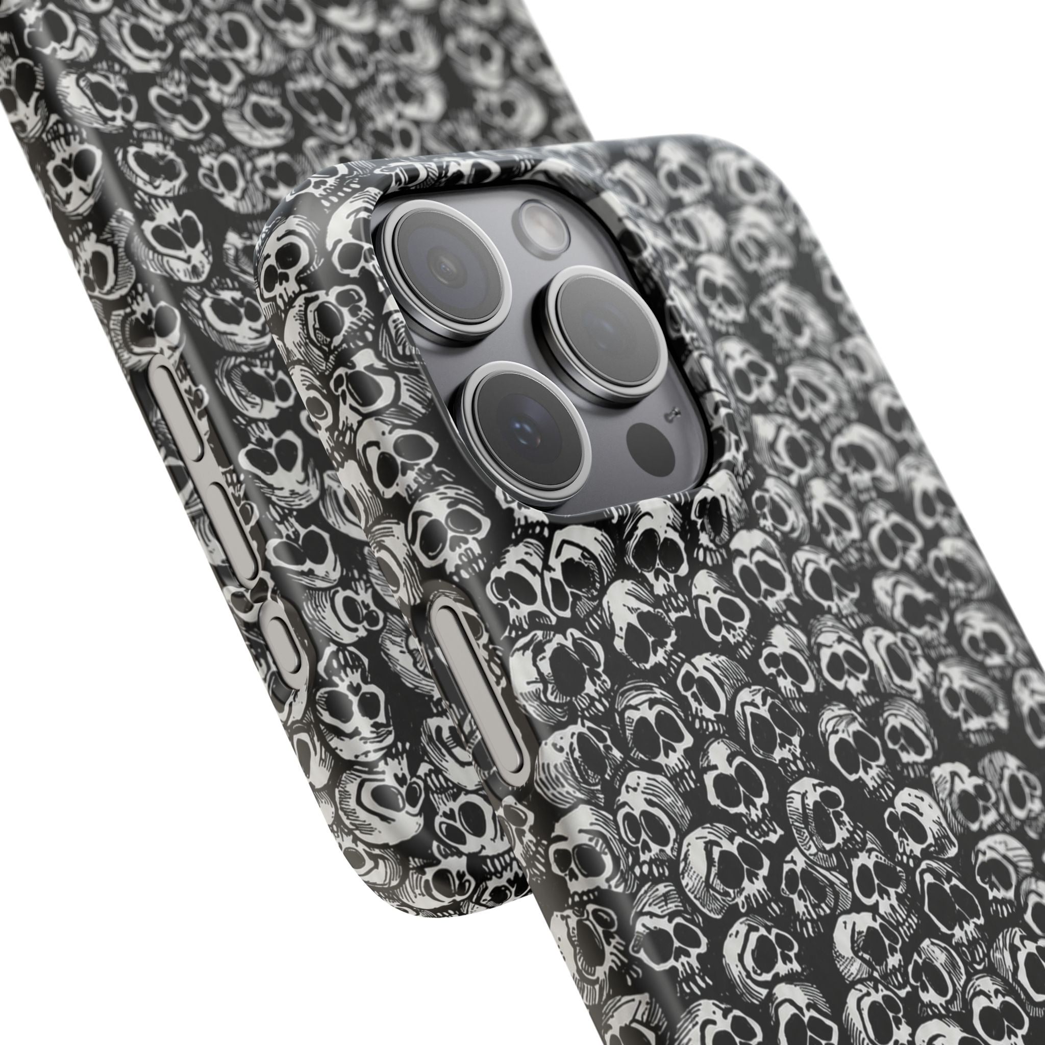 Black and White Skull Pattern Phone Case