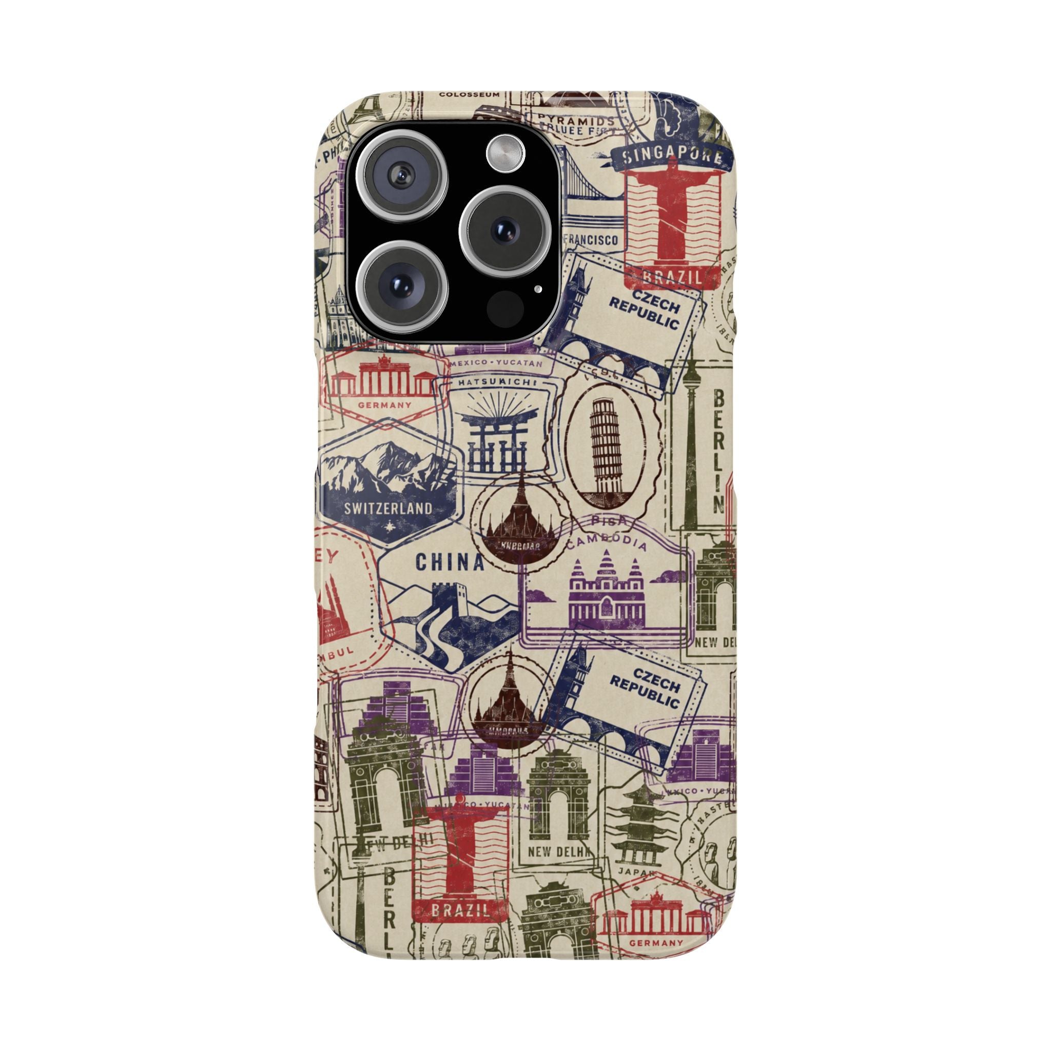 Vintage Travel Stamps Phone Case