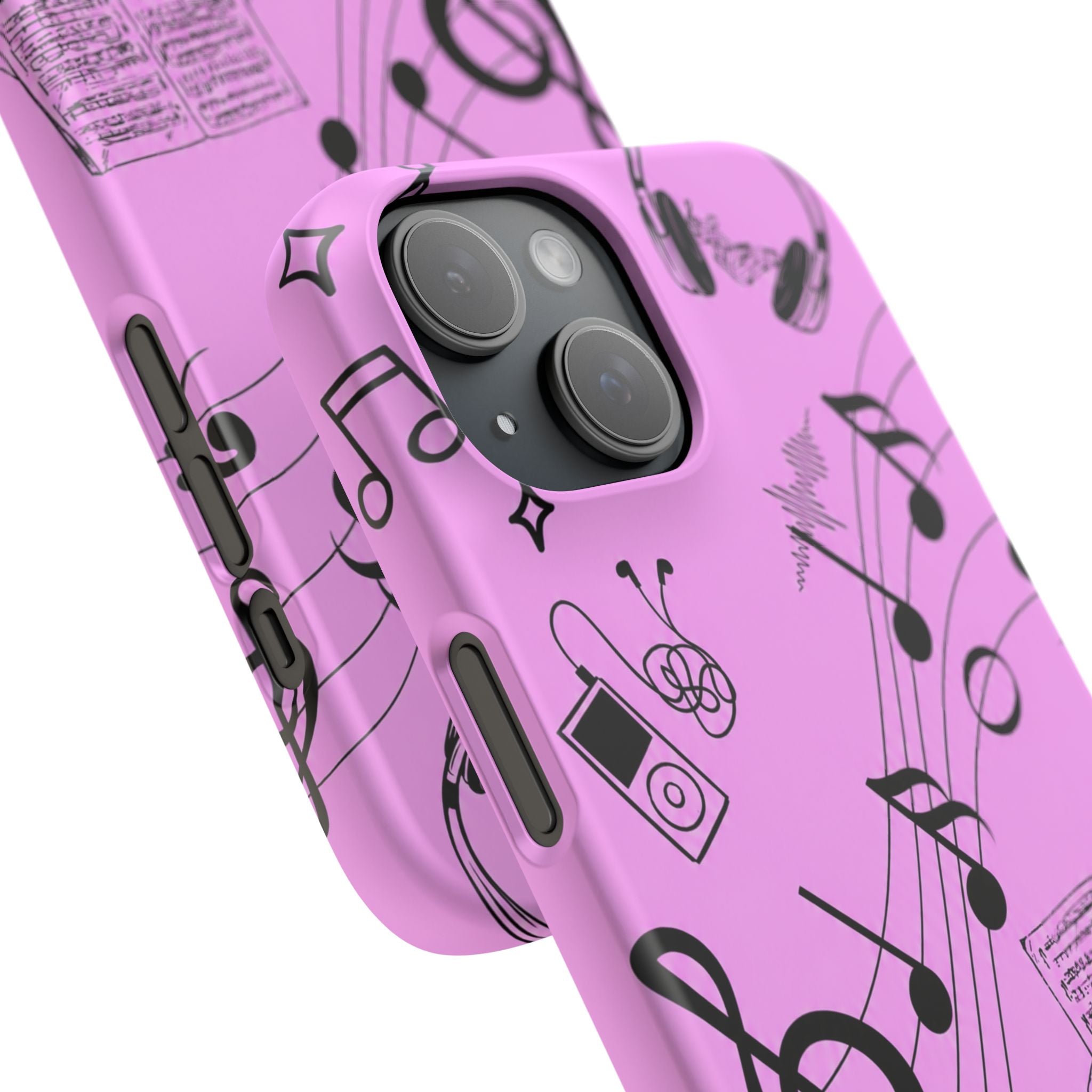 Pink Music Notes Phone Case