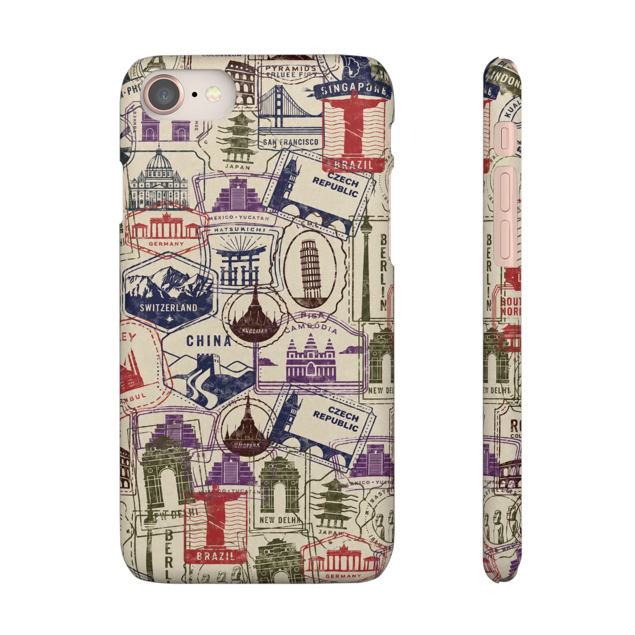 Vintage Travel Stamps Phone Case