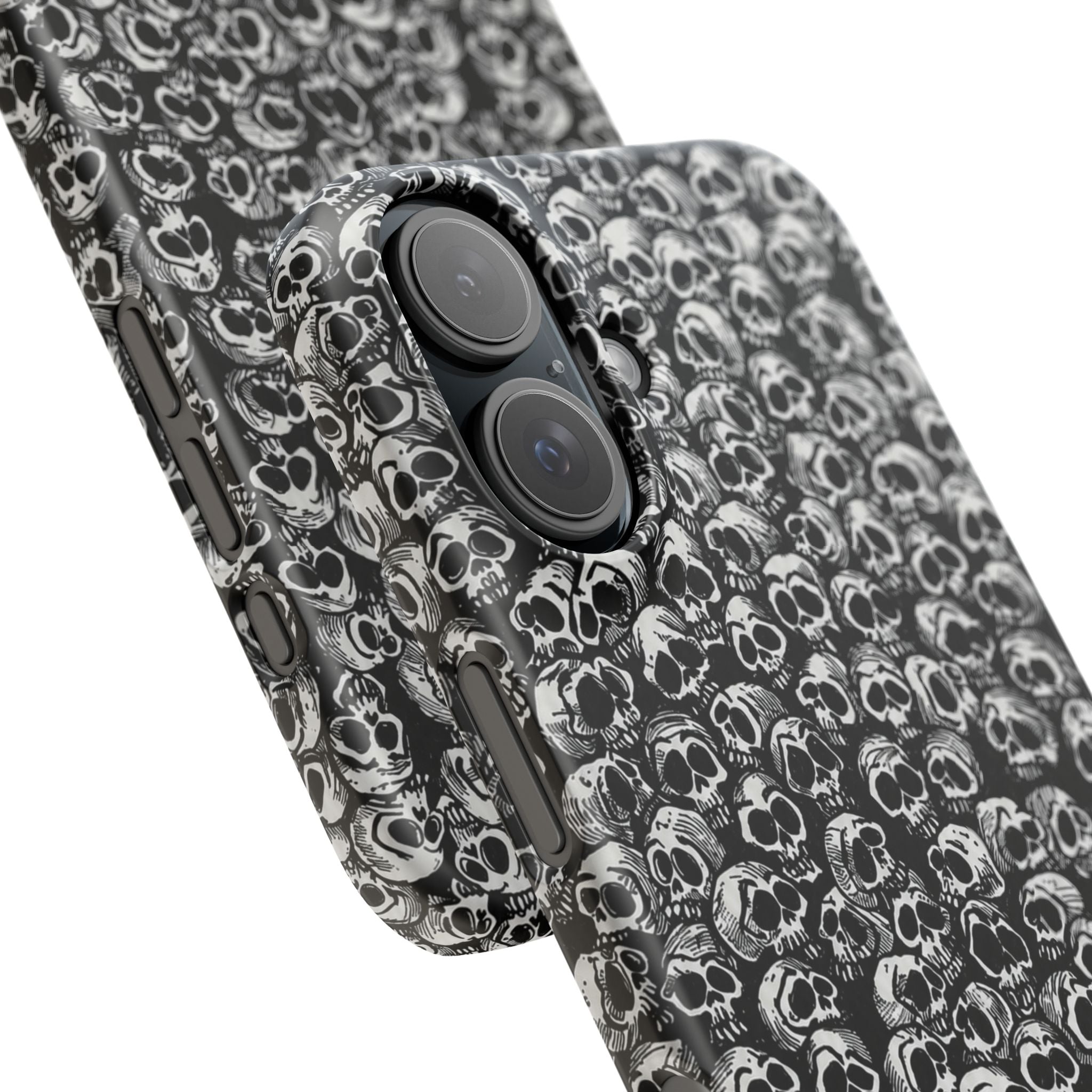 Black and White Skull Pattern Phone Case