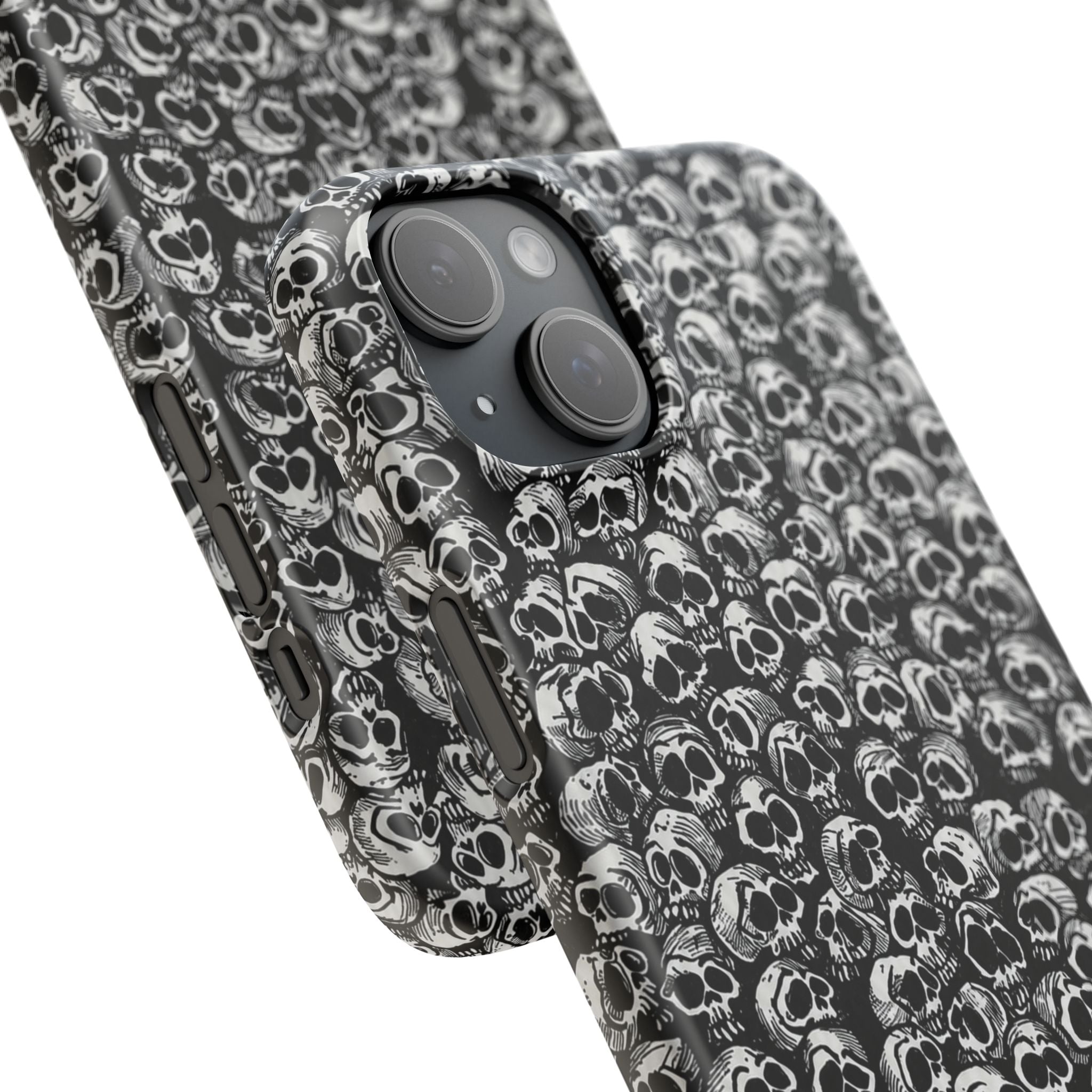 Black and White Skull Pattern Phone Case