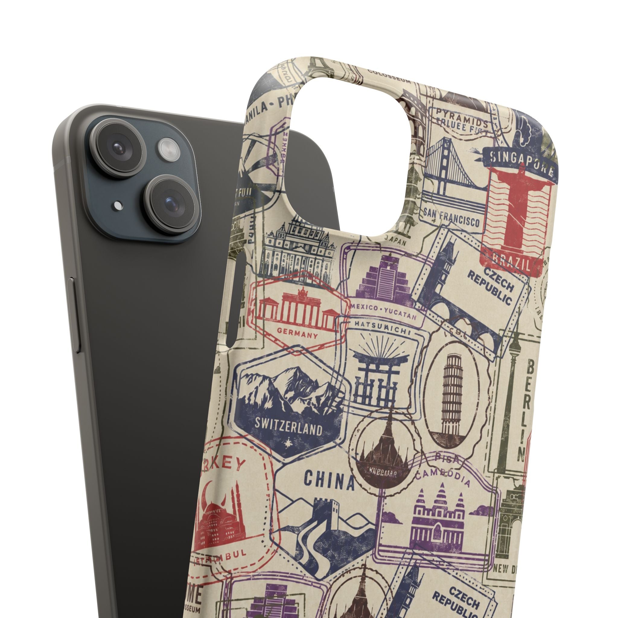 Vintage Travel Stamps Phone Case