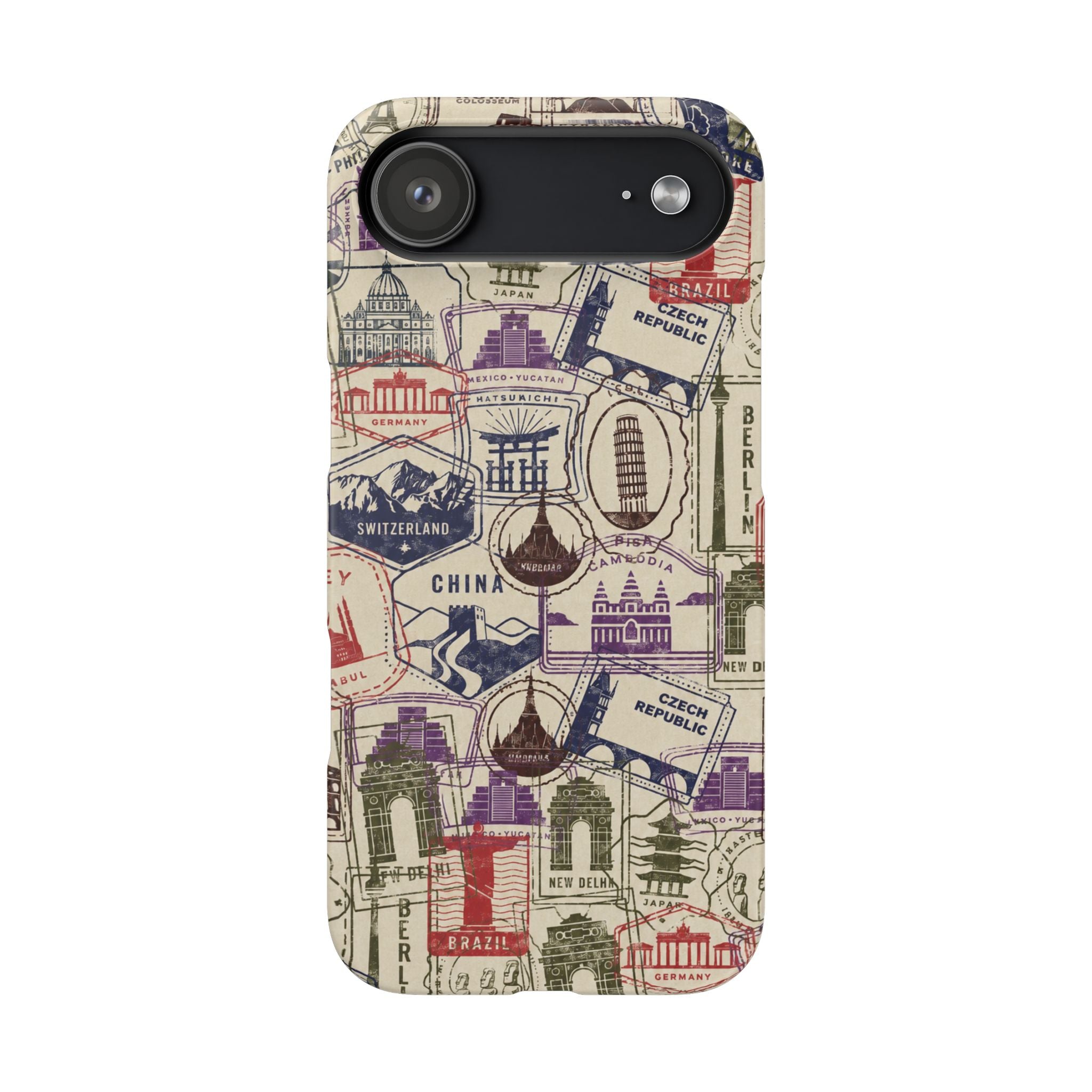 Vintage Travel Stamps Phone Case