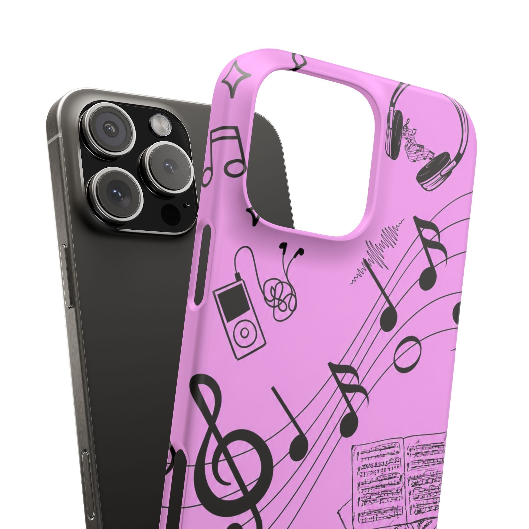Pink Music Notes Phone Case