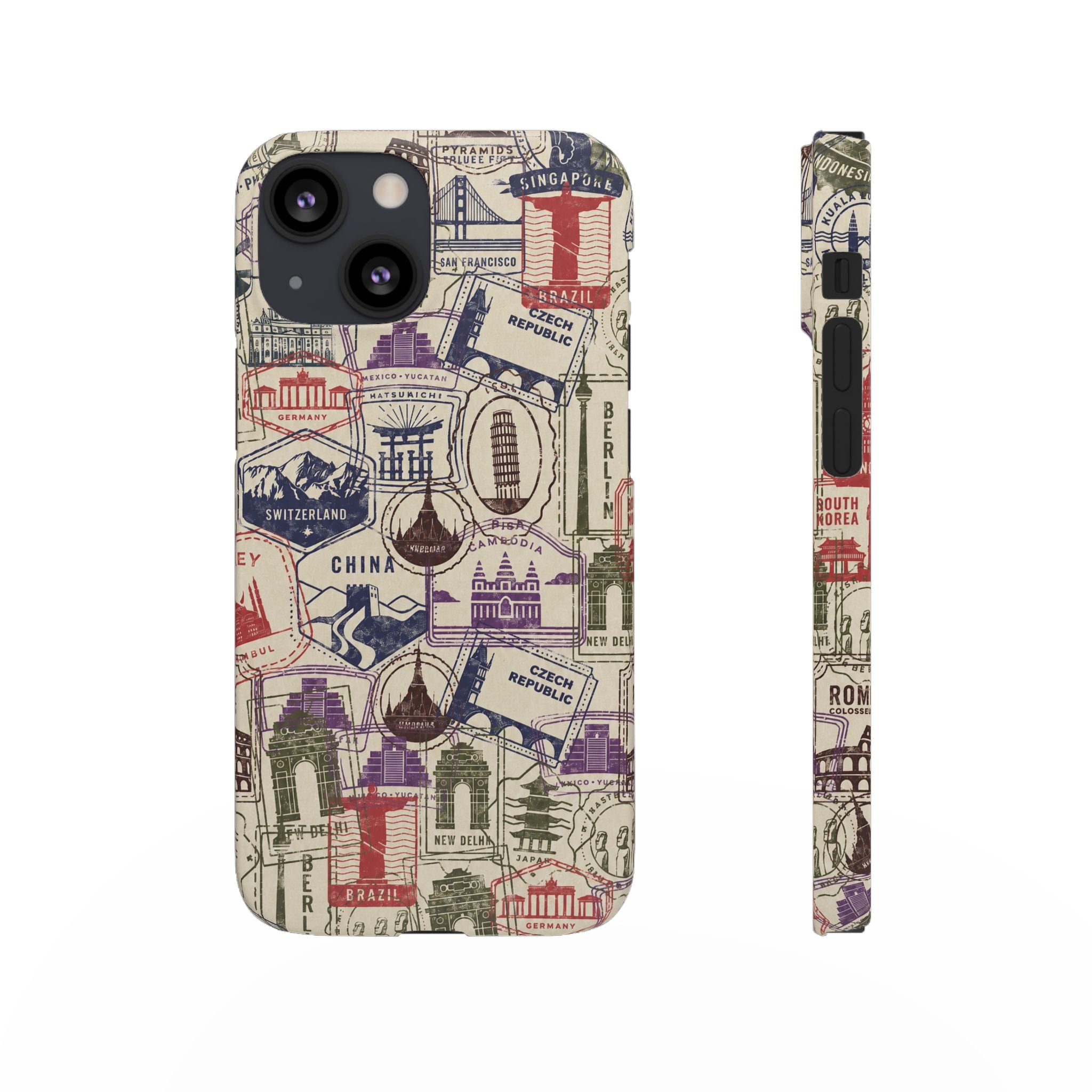 Vintage Travel Stamps Phone Case
