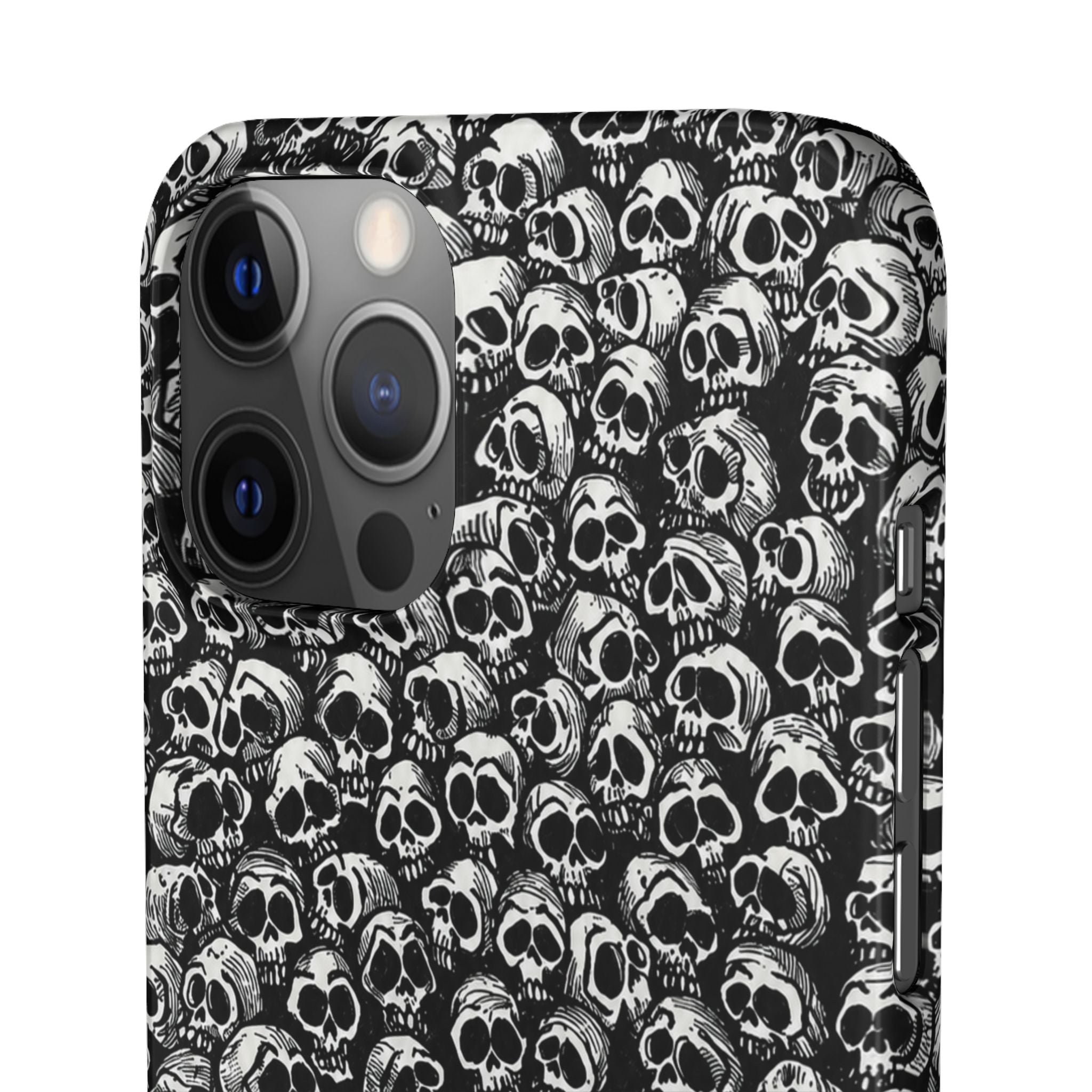 Black and White Skull Pattern Phone Case