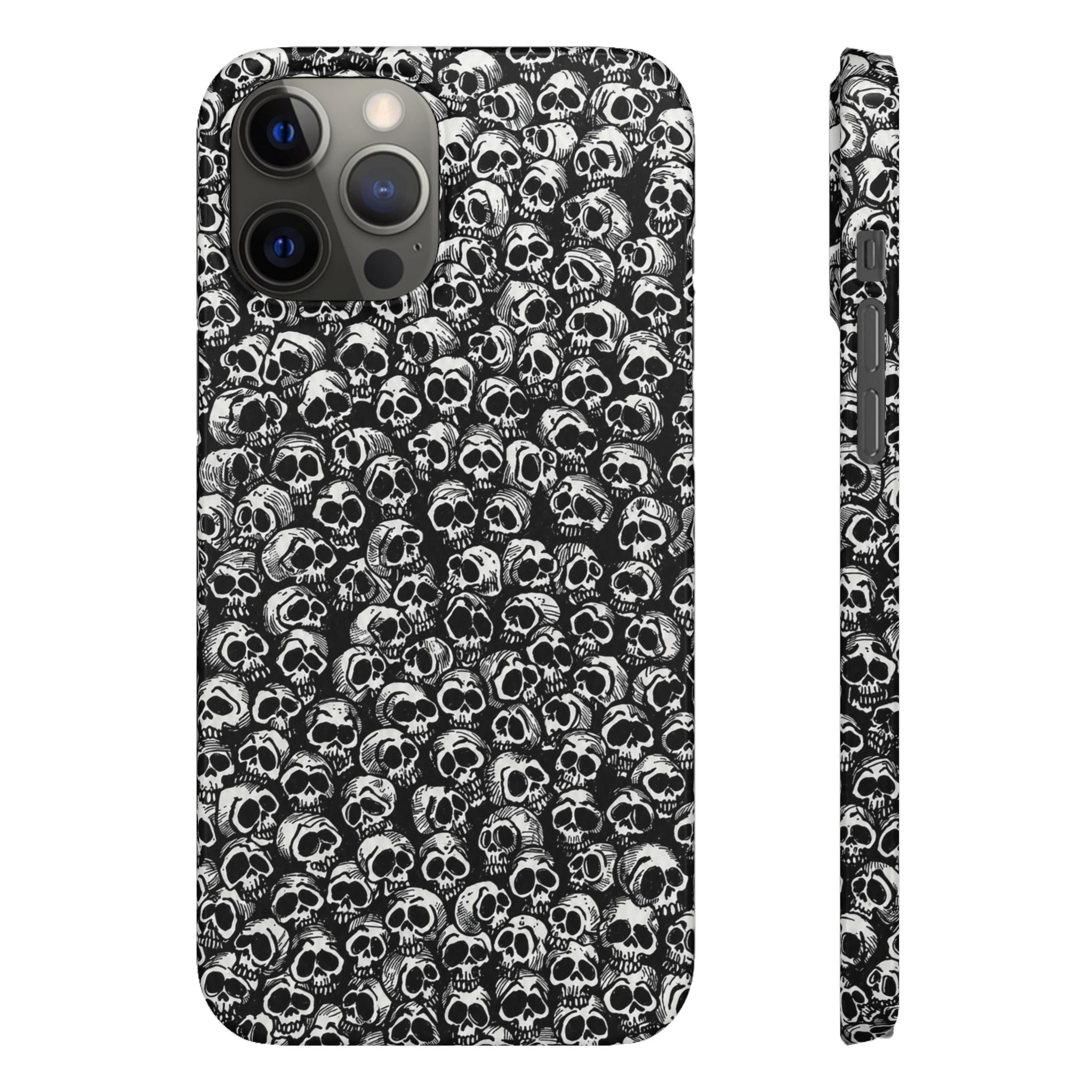 Black and White Skull Pattern Phone Case