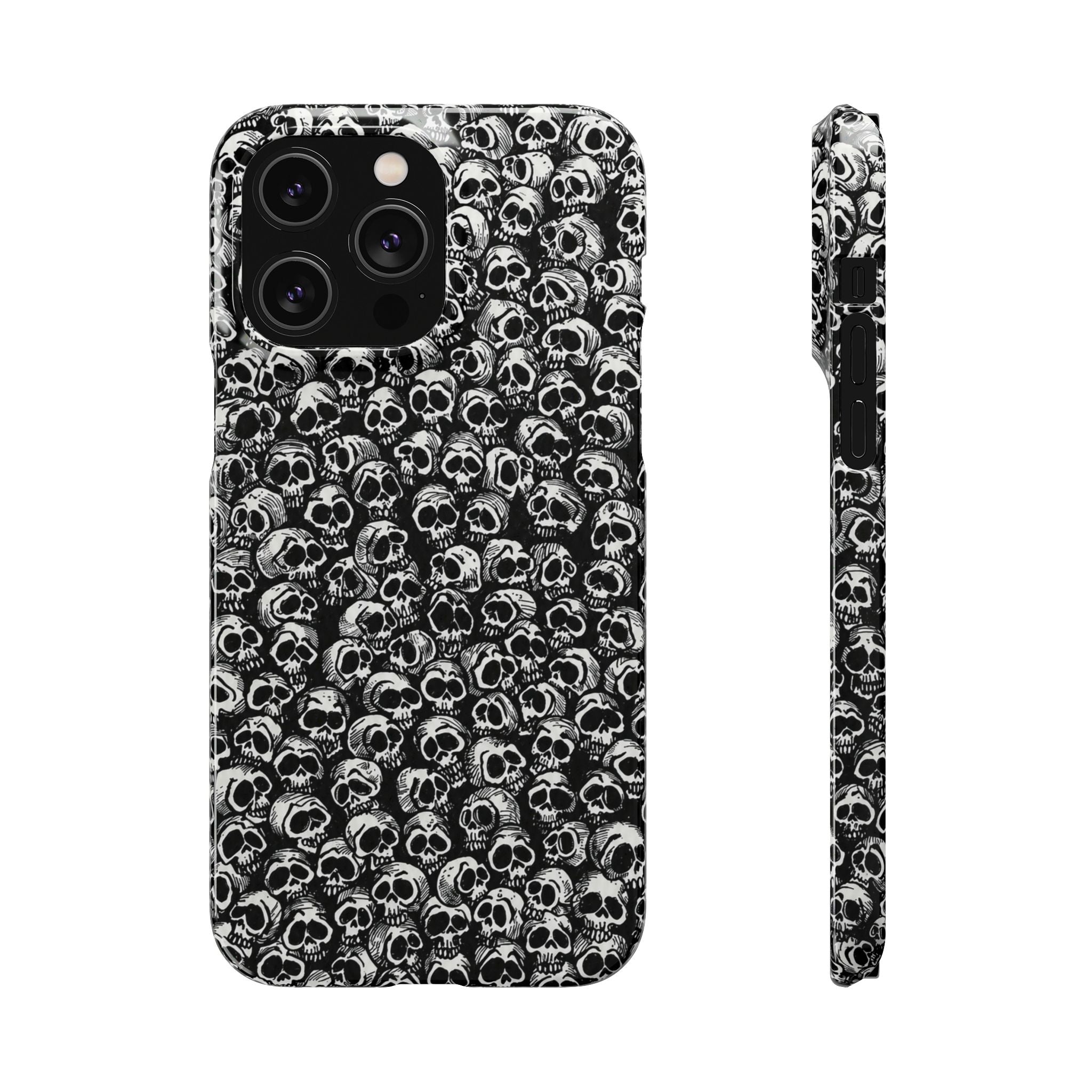 Black and White Skull Pattern Phone Case