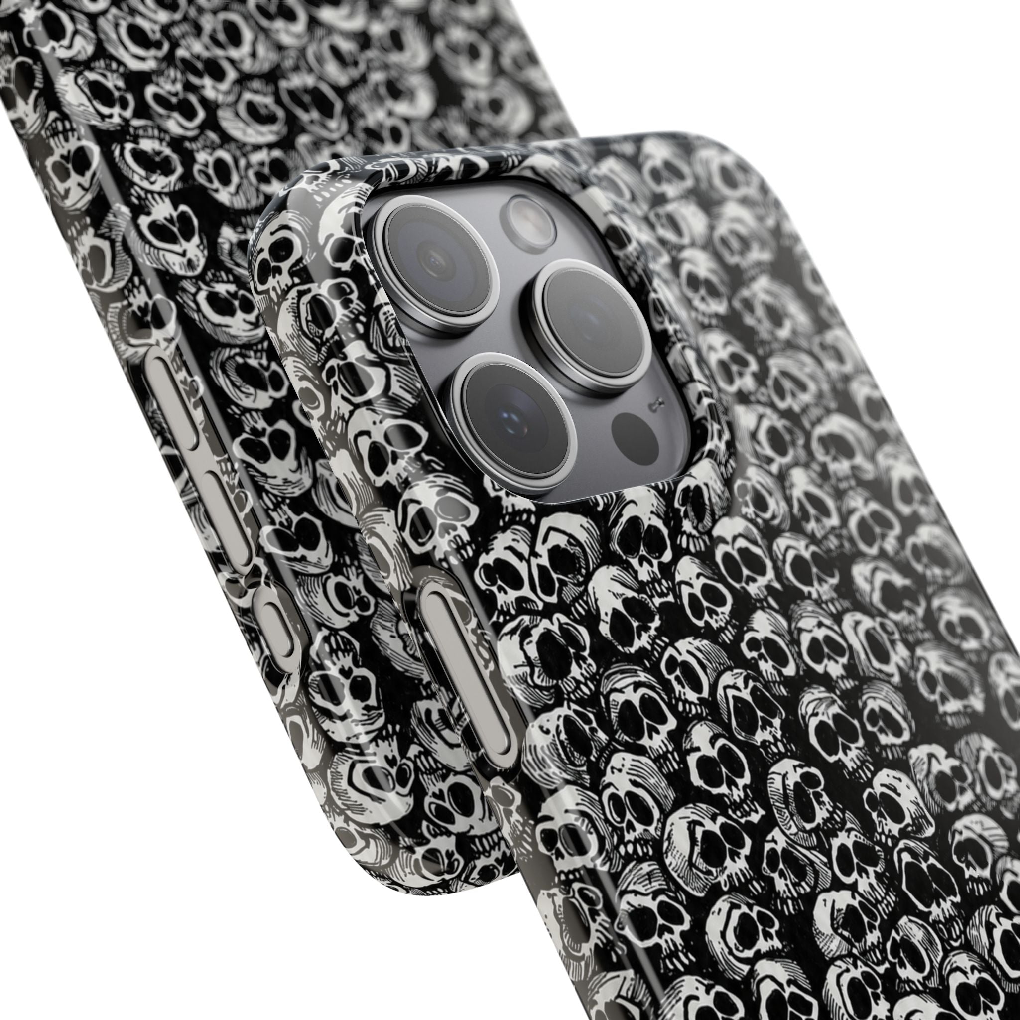 Black and White Skull Pattern Phone Case