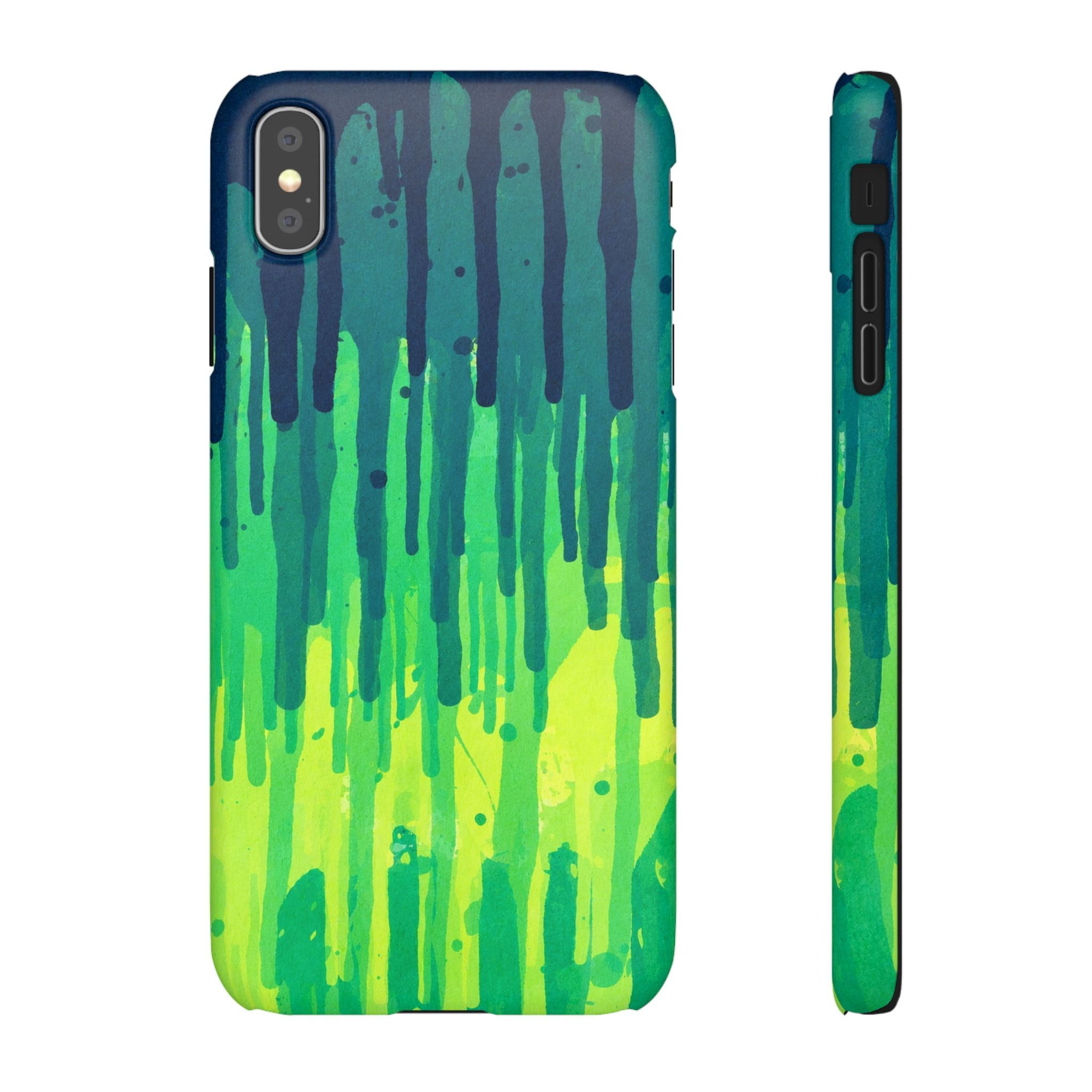 Liquid Emerald – Abstract Drip Phone Case
