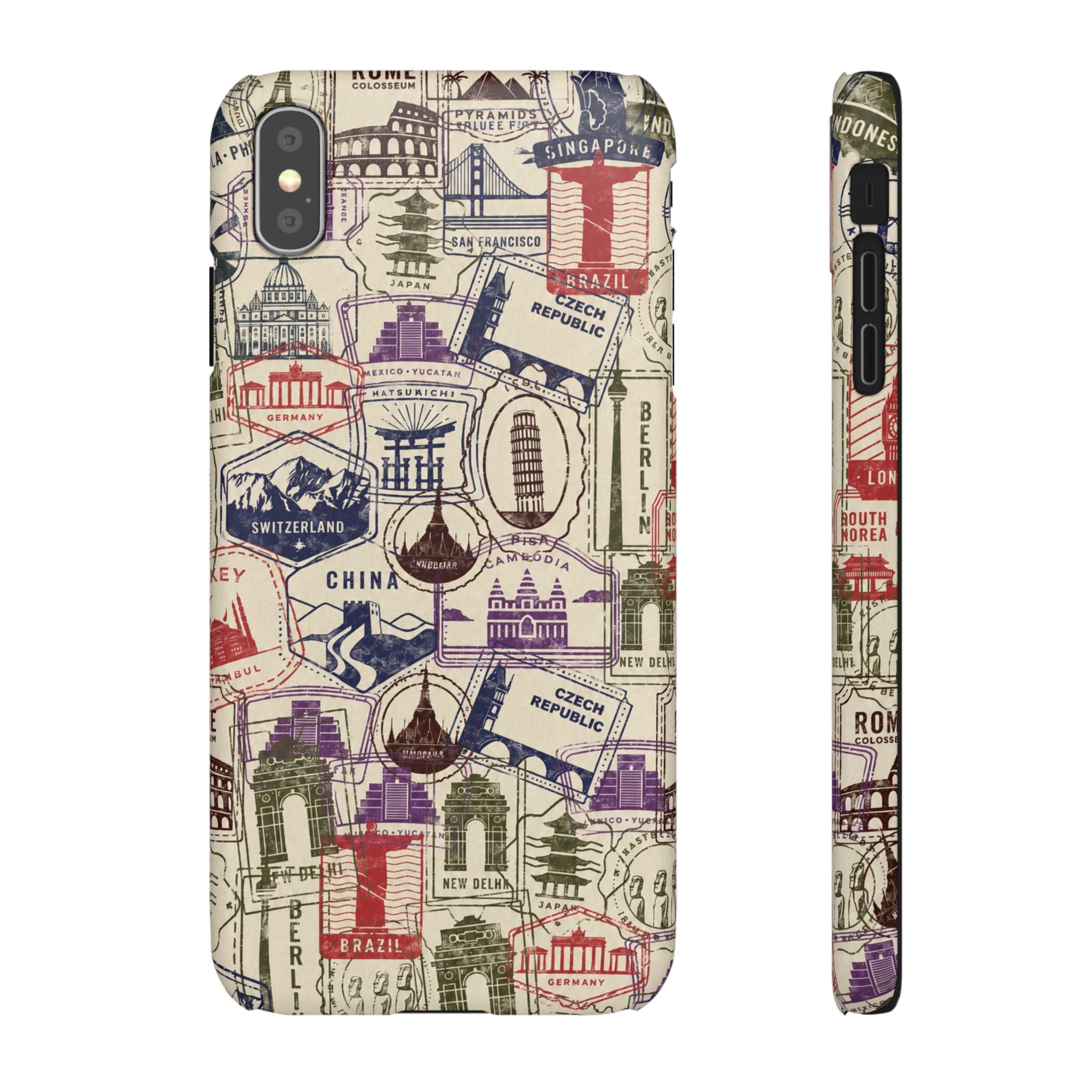Vintage Travel Stamps Phone Case