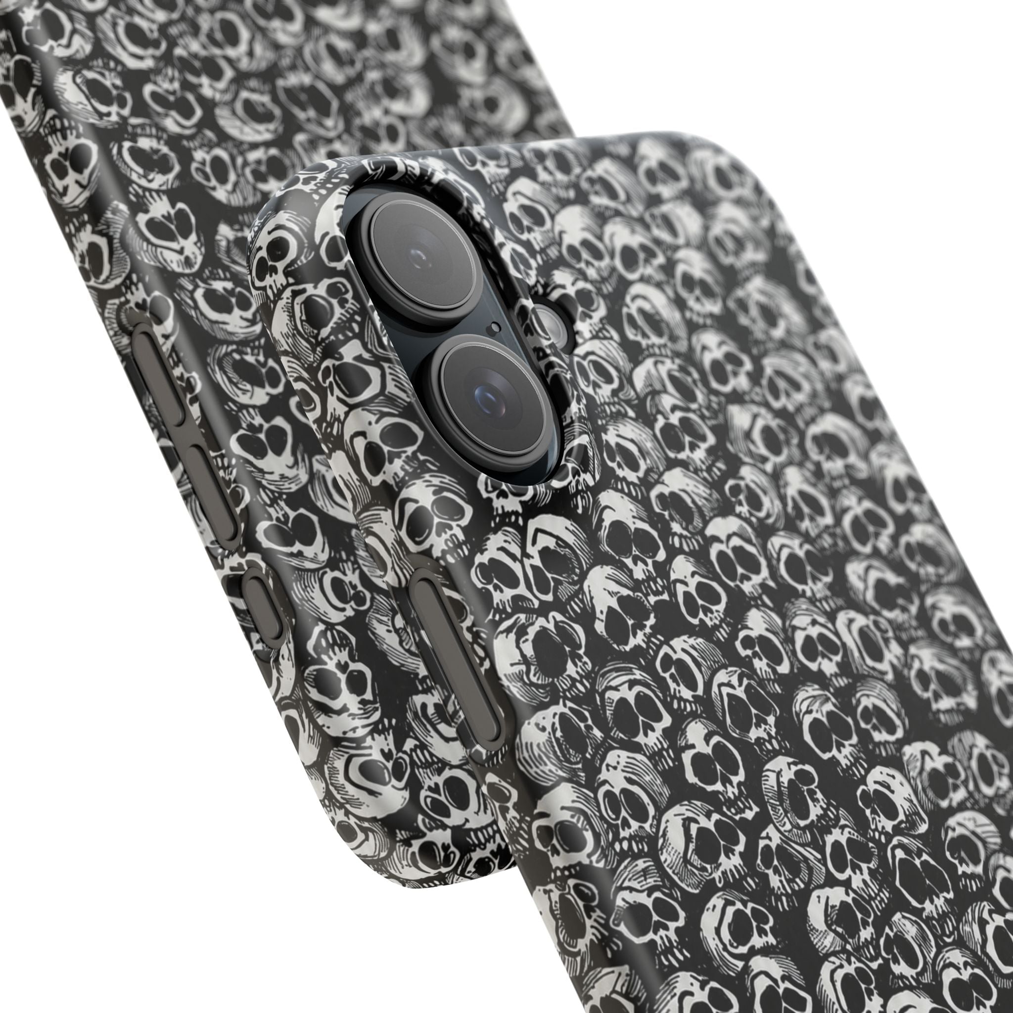Black and White Skull Pattern Phone Case