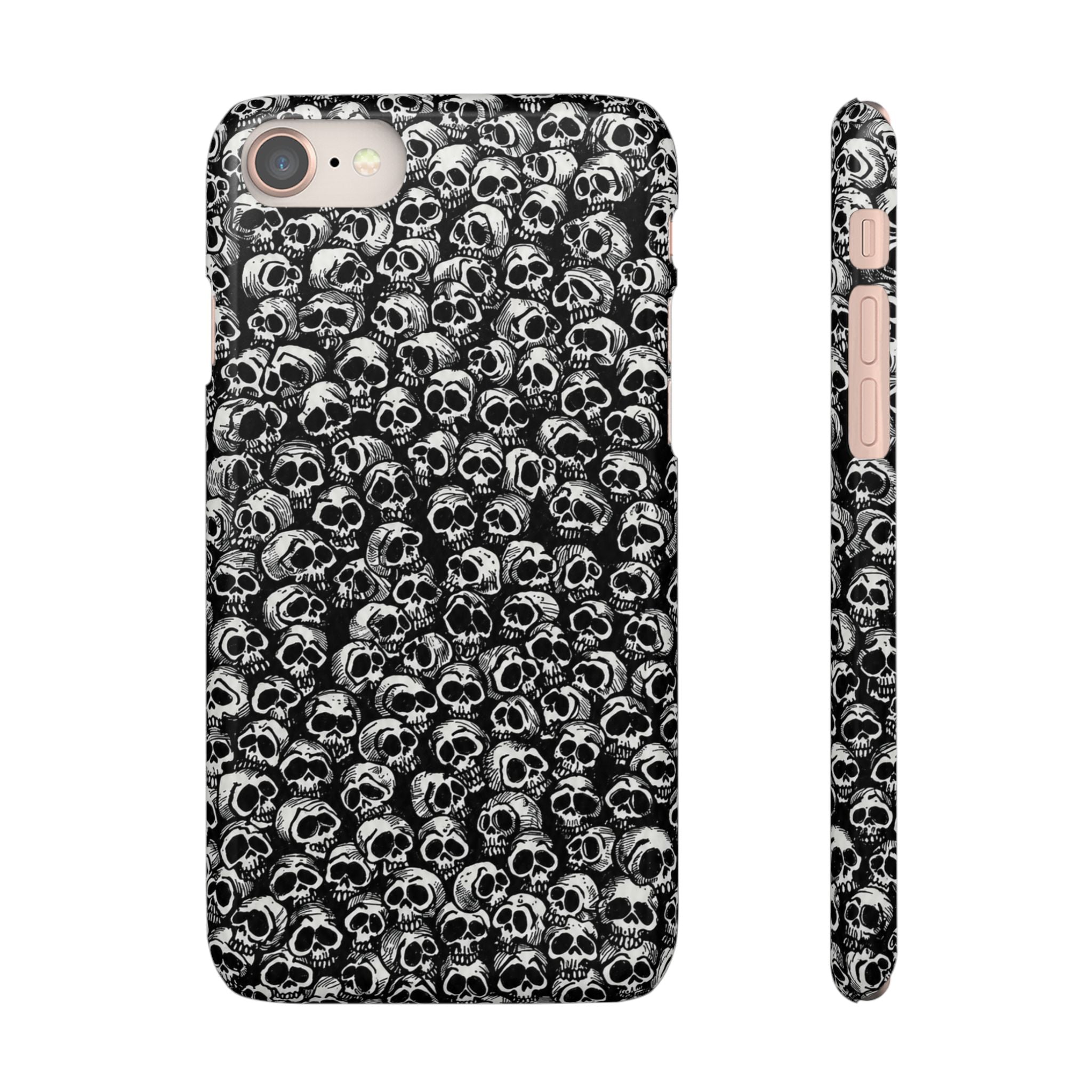 Black and White Skull Pattern Phone Case