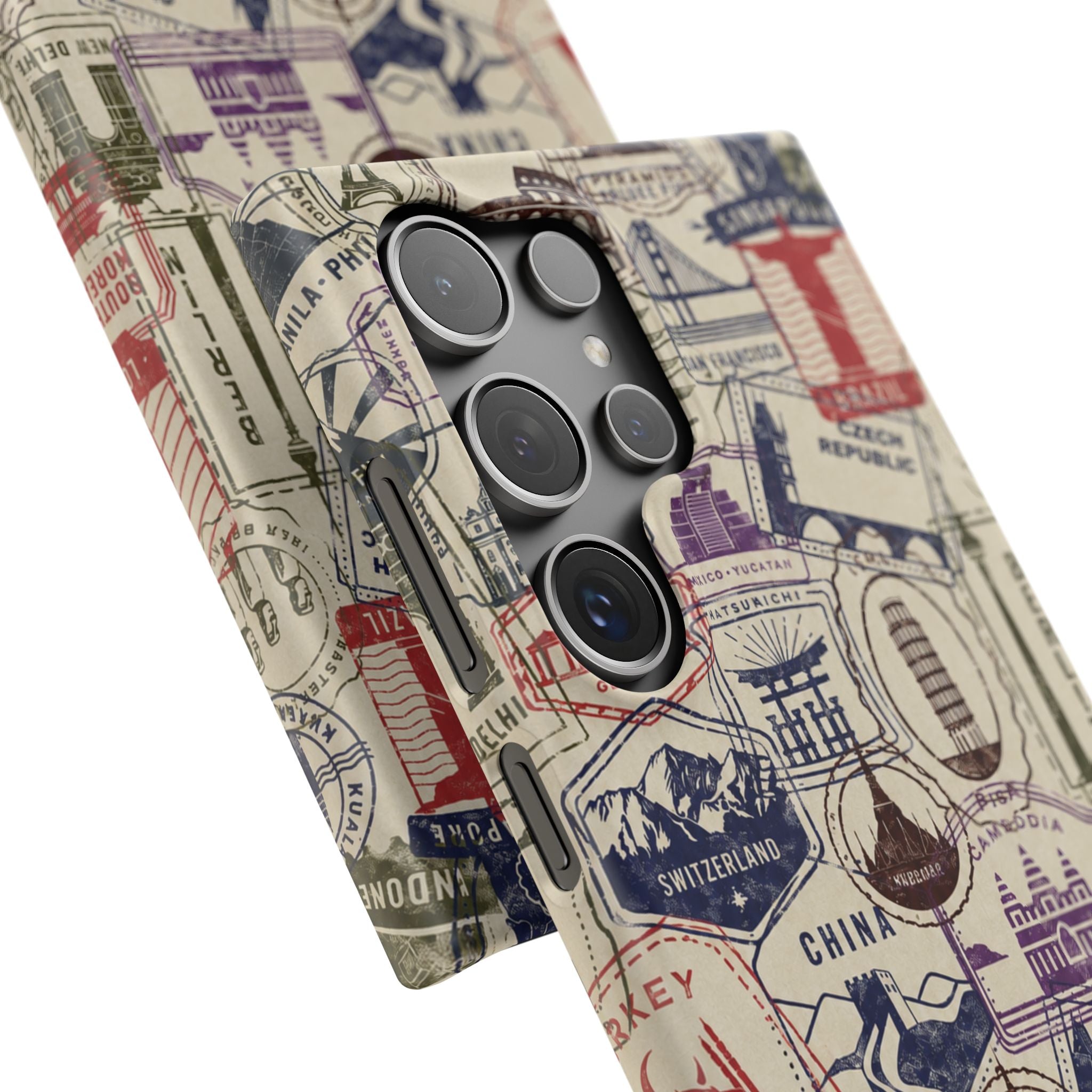 Vintage Travel Stamps Phone Case