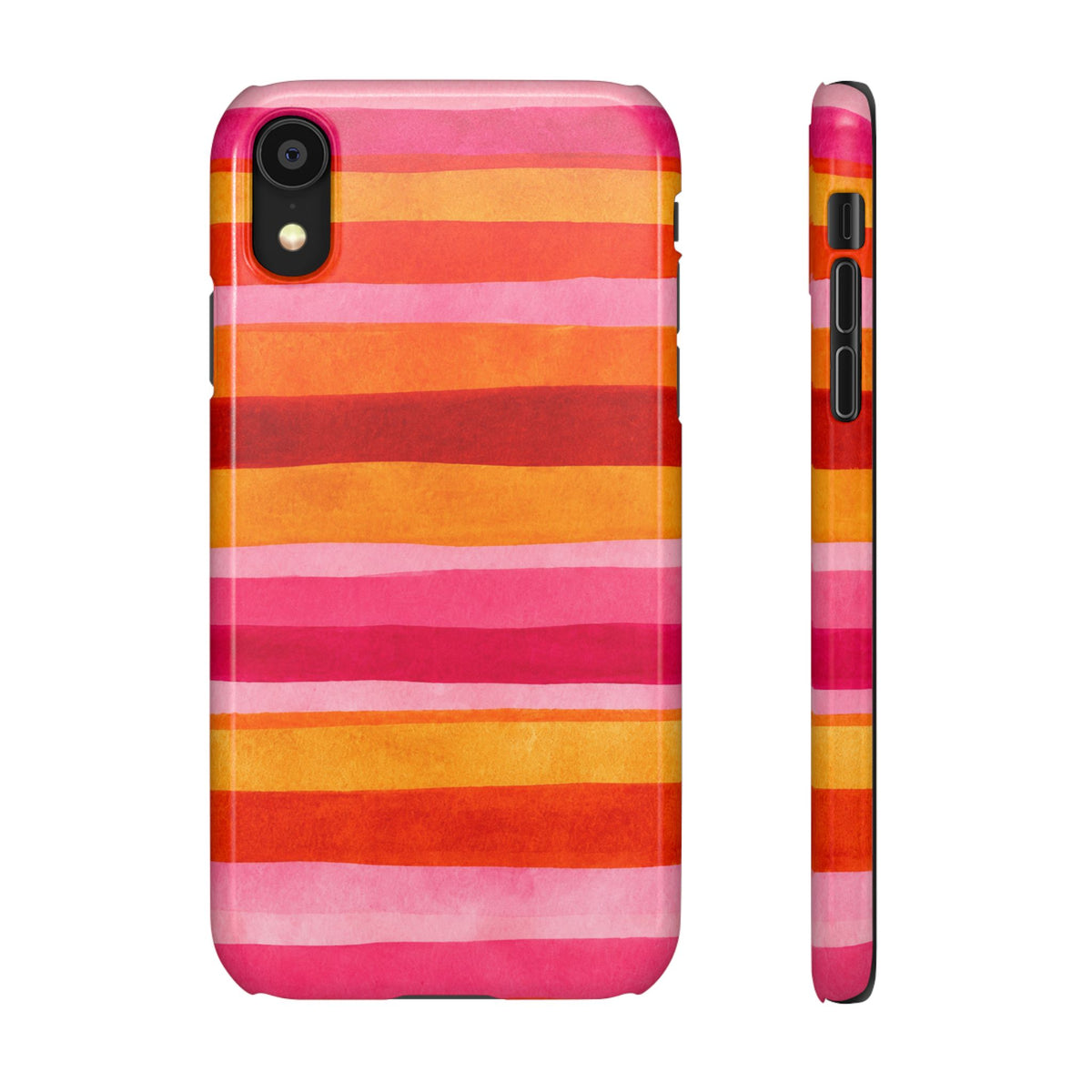 Pink Sunset Watercolor Stripes