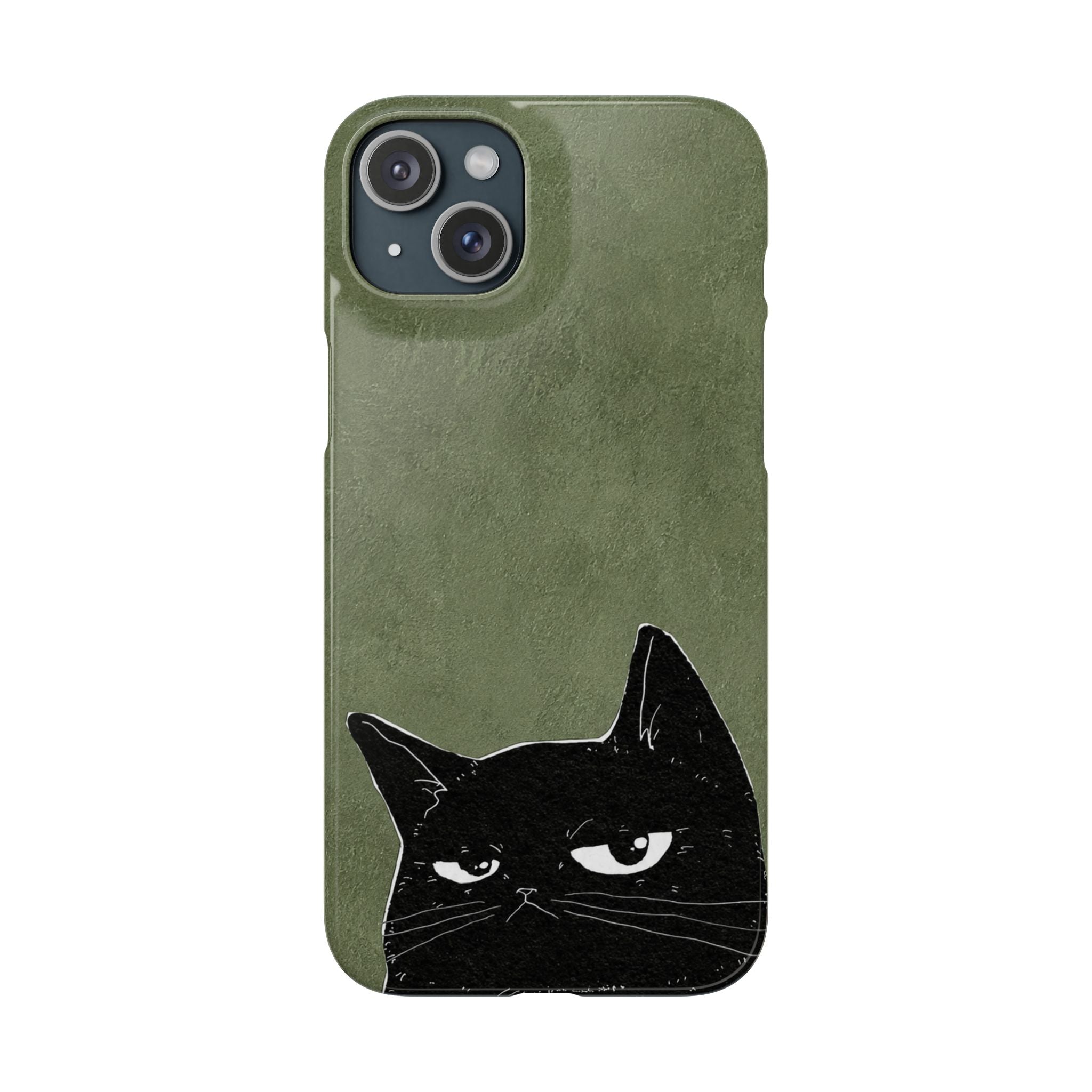 Grumpy Black Cat Phone Case