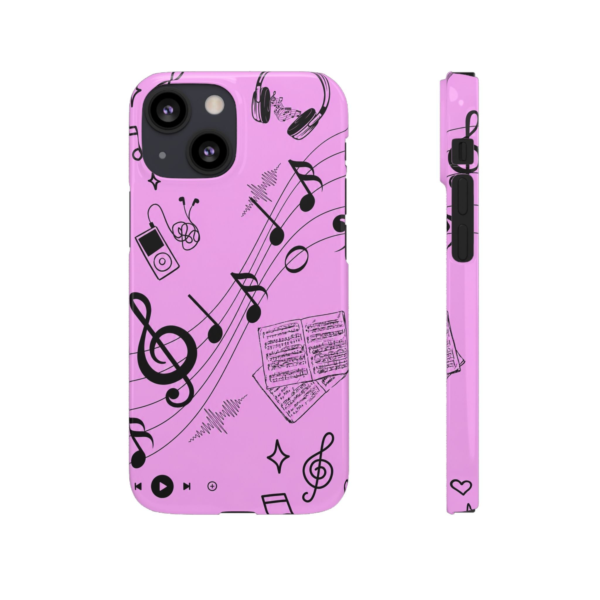 Pink Music Notes Phone Case