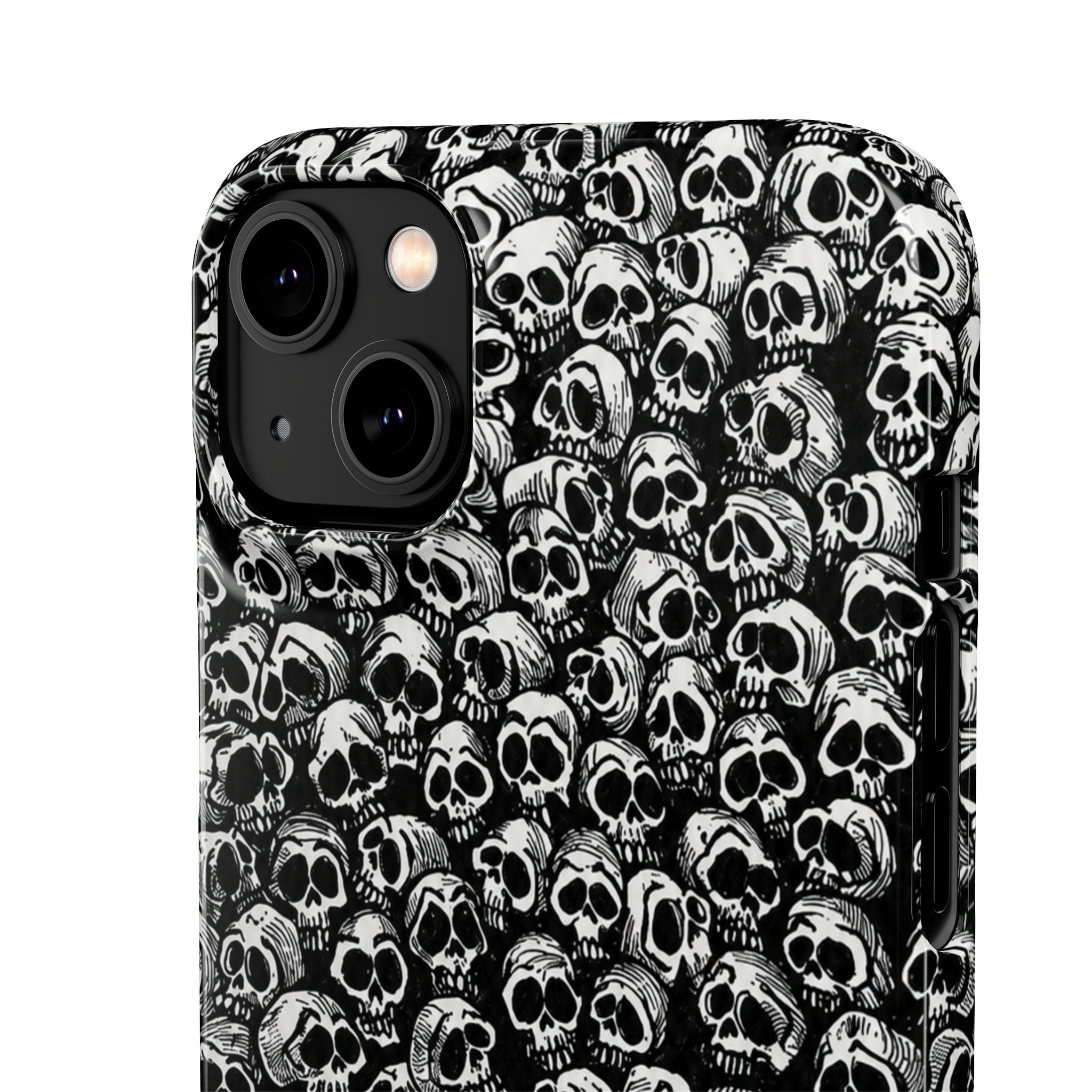 Black and White Skull Pattern Phone Case